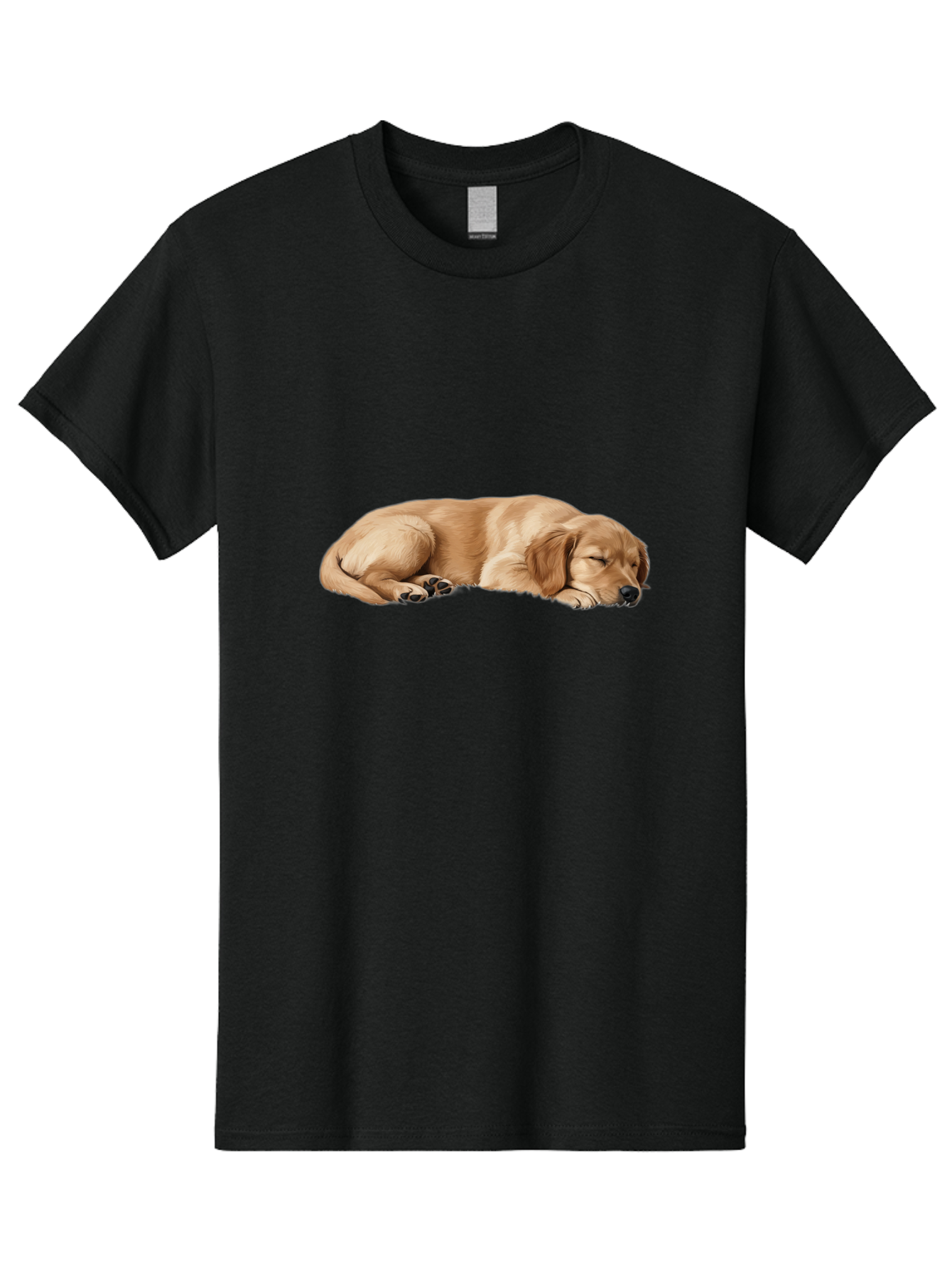 Sleeping-Golden-Retriever-Dog Men'S Graphic Tee, 100% Cotton, Comfortable Casual Summer Wear, Machine Washable, Sleeping Dog, Golden Retriever, Peaceful Animal, Resting Pet, Calm Canine, Adorable Dog, Dog Sleep, Serene Pet, Relaxing Animal Bac414