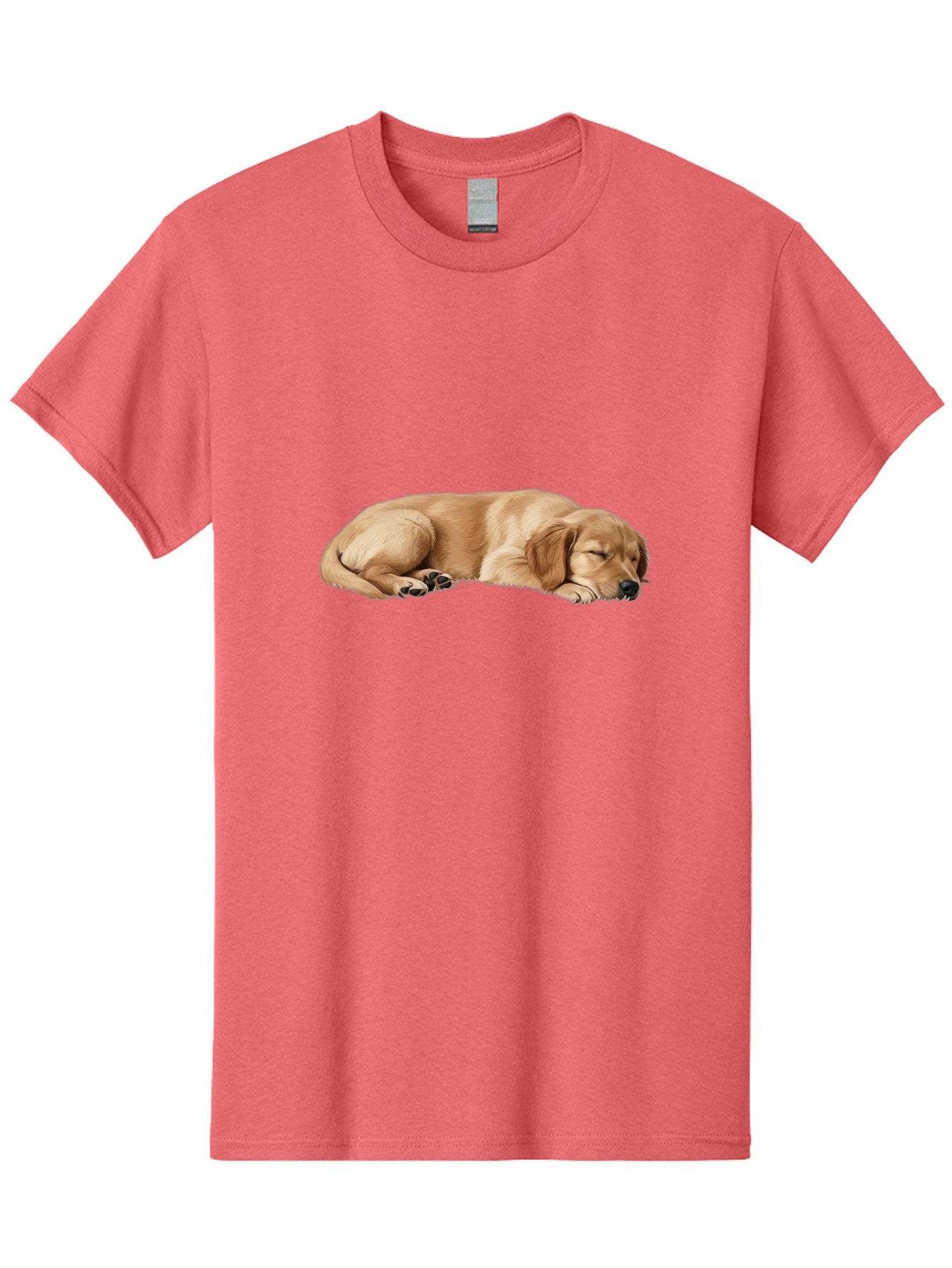 Sleeping-Golden-Retriever-Dog Men'S Graphic Tee, 100% Cotton, Comfortable Casual Summer Wear, Machine Washable, Sleeping Dog, Golden Retriever, Peaceful Animal, Resting Pet, Calm Canine, Adorable Dog, Dog Sleep, Serene Pet, Relaxing Animal Bac414