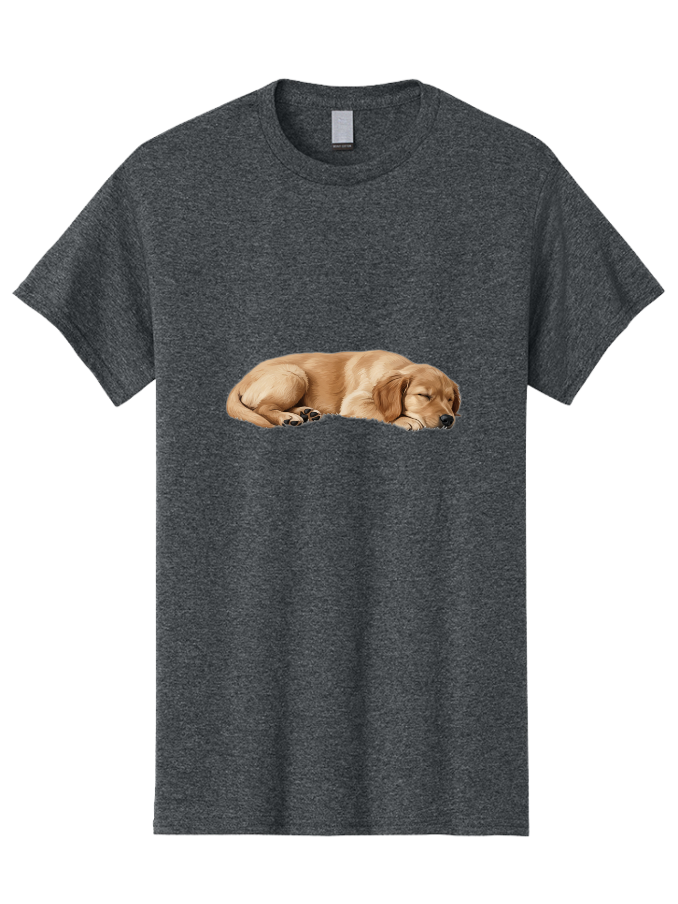 Sleeping-Golden-Retriever-Dog Men'S Graphic Tee, 100% Cotton, Comfortable Casual Summer Wear, Machine Washable, Sleeping Dog, Golden Retriever, Peaceful Animal, Resting Pet, Calm Canine, Adorable Dog, Dog Sleep, Serene Pet, Relaxing Animal Bac414