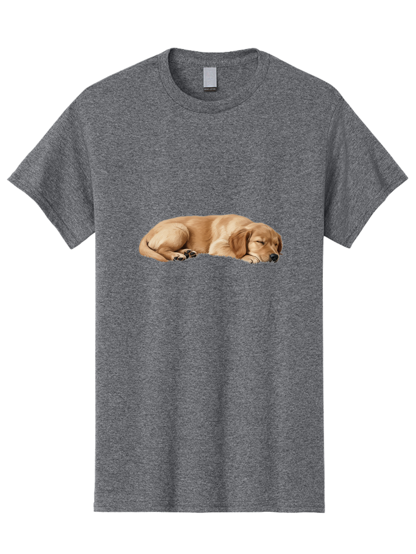 Sleeping-Golden-Retriever-Dog Men'S Graphic Tee, 100% Cotton, Comfortable Casual Summer Wear, Machine Washable, Sleeping Dog, Golden Retriever, Peaceful Animal, Resting Pet, Calm Canine, Adorable Dog, Dog Sleep, Serene Pet, Relaxing Animal Bac414