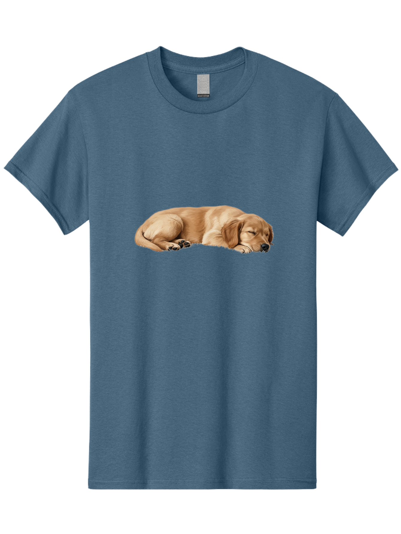 Sleeping-Golden-Retriever-Dog Men'S Graphic Tee, 100% Cotton, Comfortable Casual Summer Wear, Machine Washable, Sleeping Dog, Golden Retriever, Peaceful Animal, Resting Pet, Calm Canine, Adorable Dog, Dog Sleep, Serene Pet, Relaxing Animal Bac414