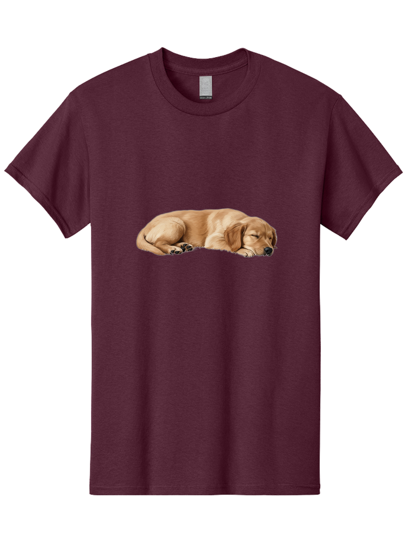 Sleeping-Golden-Retriever-Dog Men'S Graphic Tee, 100% Cotton, Comfortable Casual Summer Wear, Machine Washable, Sleeping Dog, Golden Retriever, Peaceful Animal, Resting Pet, Calm Canine, Adorable Dog, Dog Sleep, Serene Pet, Relaxing Animal Bac414