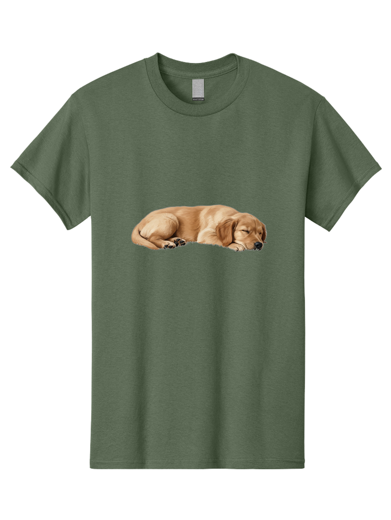 Sleeping-Golden-Retriever-Dog Men'S Graphic Tee, 100% Cotton, Comfortable Casual Summer Wear, Machine Washable, Sleeping Dog, Golden Retriever, Peaceful Animal, Resting Pet, Calm Canine, Adorable Dog, Dog Sleep, Serene Pet, Relaxing Animal Bac414