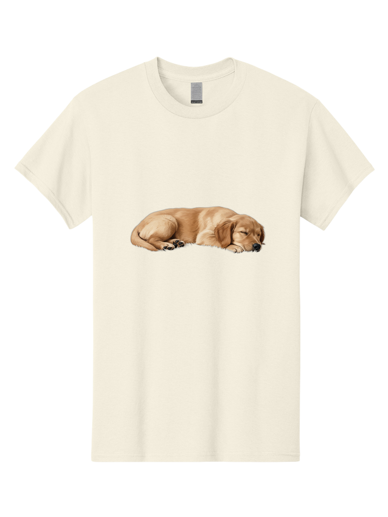 Sleeping-Golden-Retriever-Dog Men'S Graphic Tee, 100% Cotton, Comfortable Casual Summer Wear, Machine Washable, Sleeping Dog, Golden Retriever, Peaceful Animal, Resting Pet, Calm Canine, Adorable Dog, Dog Sleep, Serene Pet, Relaxing Animal Bac414