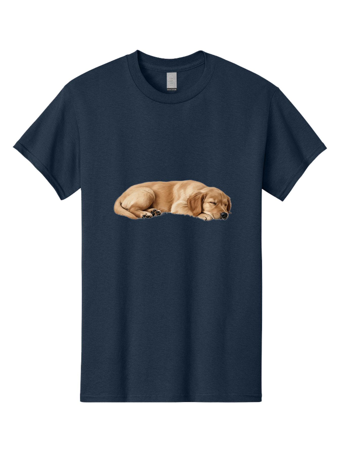 Sleeping-Golden-Retriever-Dog Men'S Graphic Tee, 100% Cotton, Comfortable Casual Summer Wear, Machine Washable, Sleeping Dog, Golden Retriever, Peaceful Animal, Resting Pet, Calm Canine, Adorable Dog, Dog Sleep, Serene Pet, Relaxing Animal Bac414