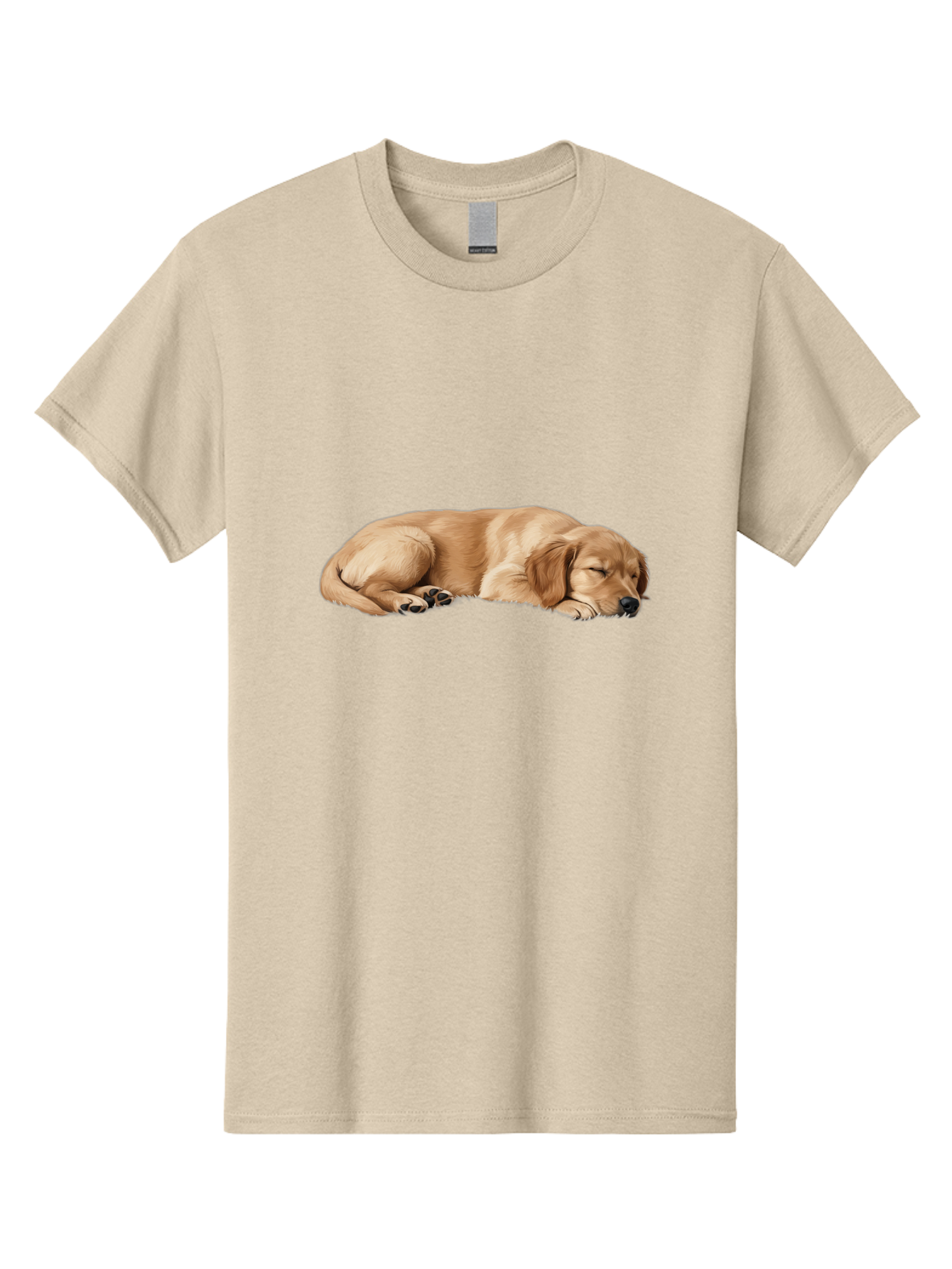 Sleeping-Golden-Retriever-Dog Men'S Graphic Tee, 100% Cotton, Comfortable Casual Summer Wear, Machine Washable, Sleeping Dog, Golden Retriever, Peaceful Animal, Resting Pet, Calm Canine, Adorable Dog, Dog Sleep, Serene Pet, Relaxing Animal Bac414