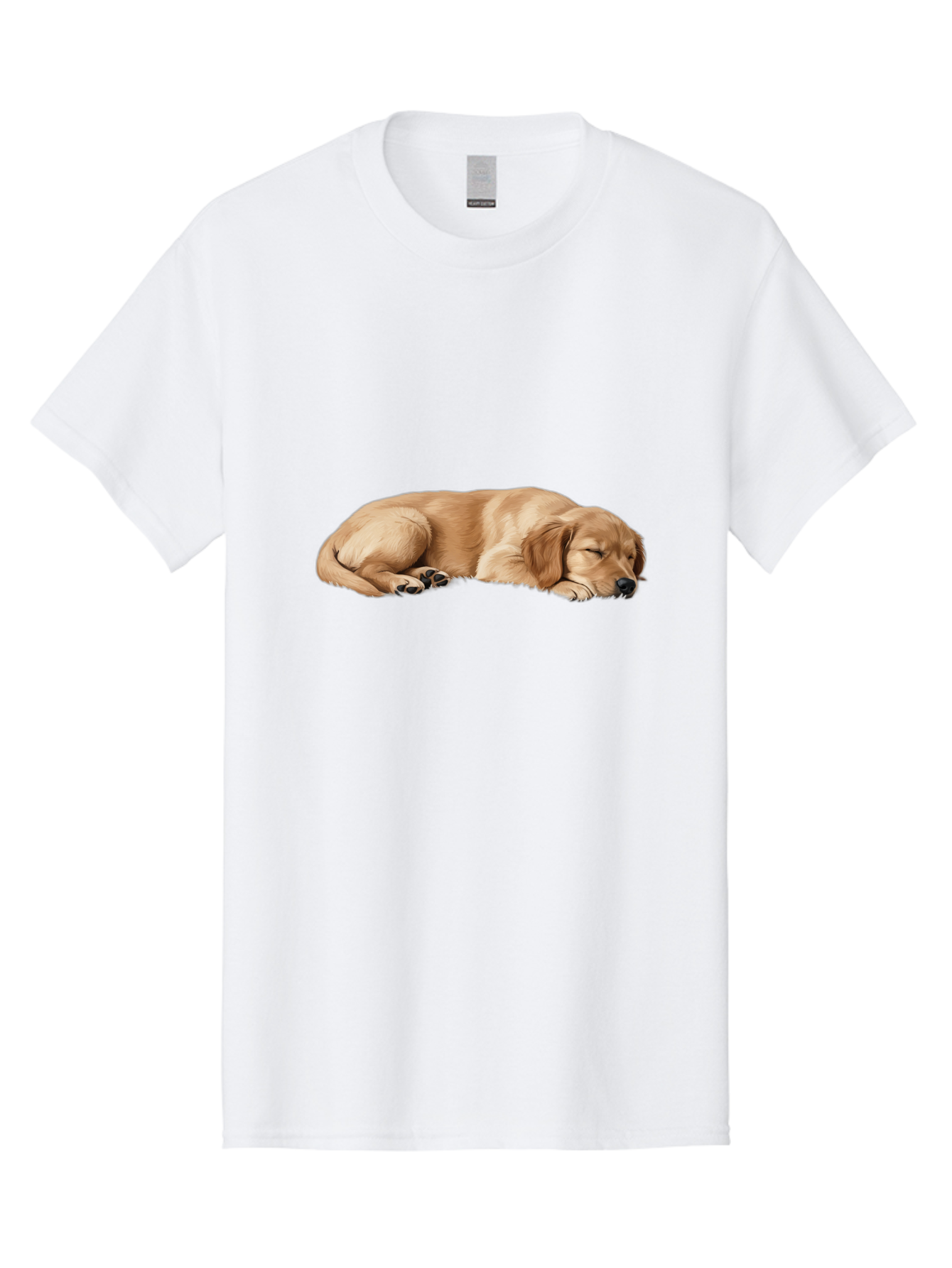 Sleeping-Golden-Retriever-Dog Men'S Graphic Tee, 100% Cotton, Comfortable Casual Summer Wear, Machine Washable, Sleeping Dog, Golden Retriever, Peaceful Animal, Resting Pet, Calm Canine, Adorable Dog, Dog Sleep, Serene Pet, Relaxing Animal Bac414