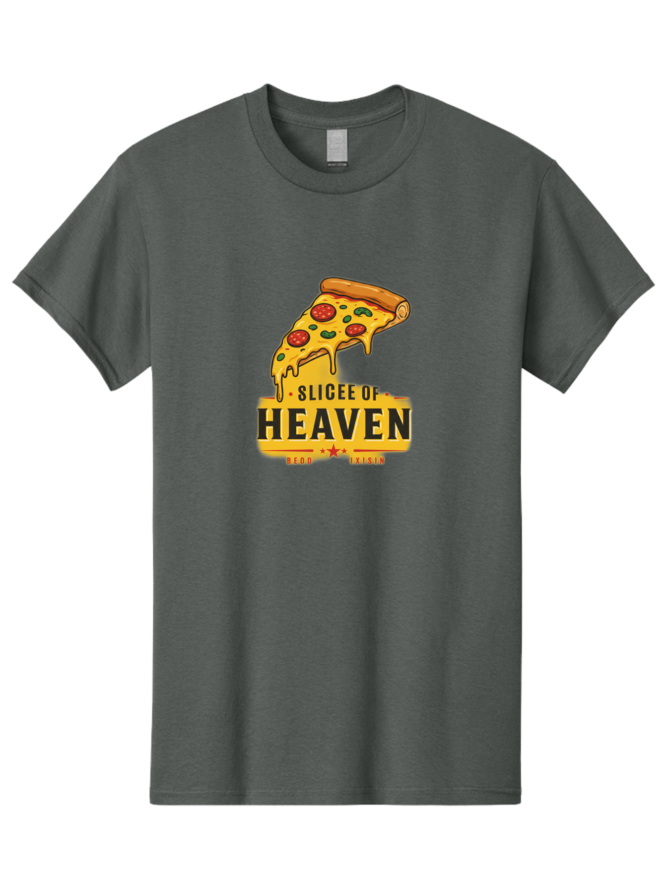 Slicee-Of-Heaven Men'S Graphic Tee, 100% Cotton, Comfortable Casual Summer Wear, Machine Washable, Cheesy Pizza Slice, Pepperoni Pizza, Melted Cheese, Food Logo, Pizza Branding, Heavenly Pizza, Foodie Graphics, Pizza Love, Culinary Art, Bac423