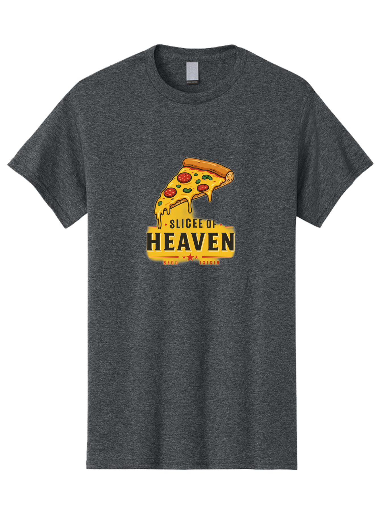 Slicee-Of-Heaven Men'S Graphic Tee, 100% Cotton, Comfortable Casual Summer Wear, Machine Washable, Cheesy Pizza Slice, Pepperoni Pizza, Melted Cheese, Food Logo, Pizza Branding, Heavenly Pizza, Foodie Graphics, Pizza Love, Culinary Art, Bac423