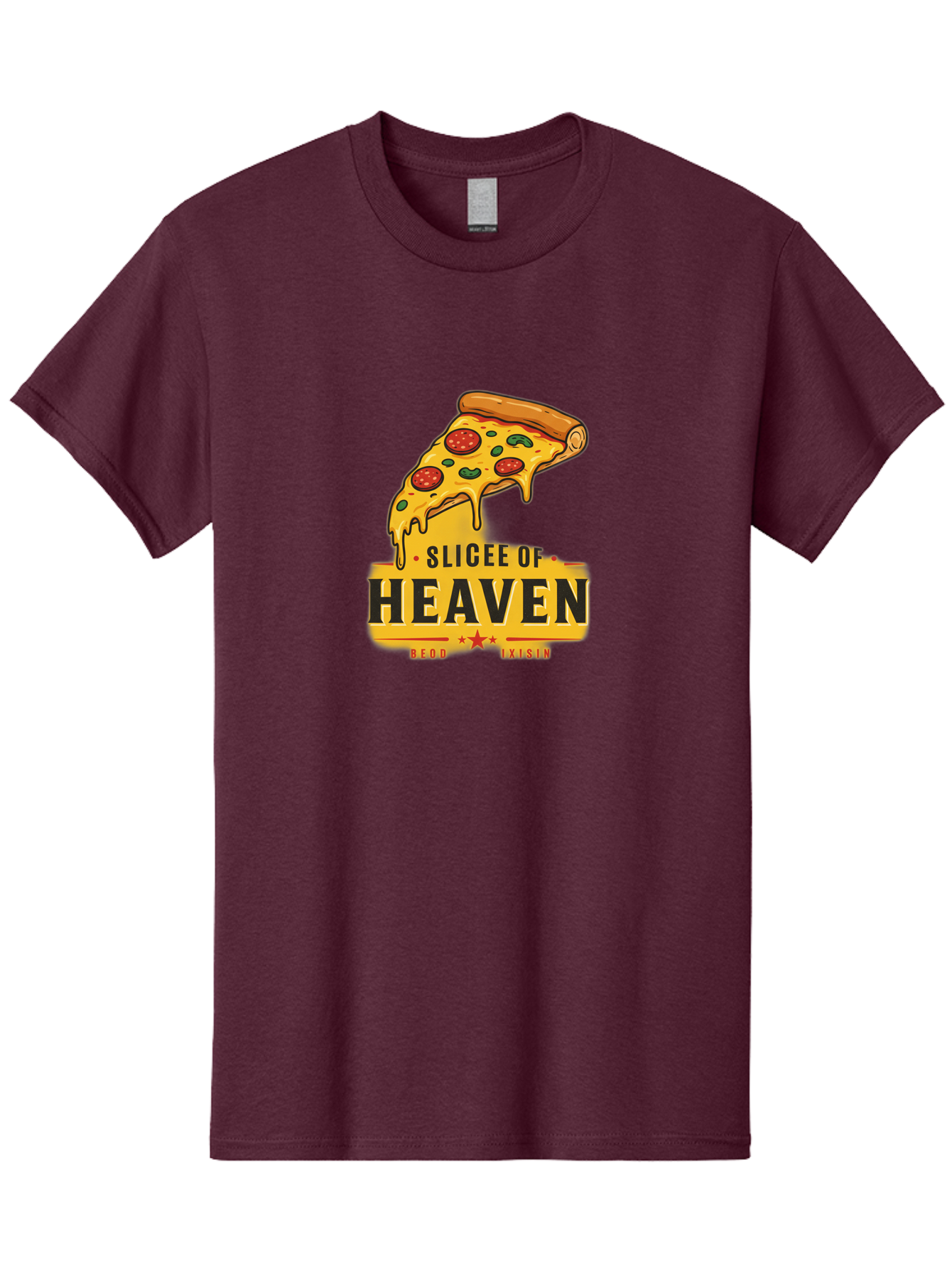 Slicee-Of-Heaven Men'S Graphic Tee, 100% Cotton, Comfortable Casual Summer Wear, Machine Washable, Cheesy Pizza Slice, Pepperoni Pizza, Melted Cheese, Food Logo, Pizza Branding, Heavenly Pizza, Foodie Graphics, Pizza Love, Culinary Art, Bac423