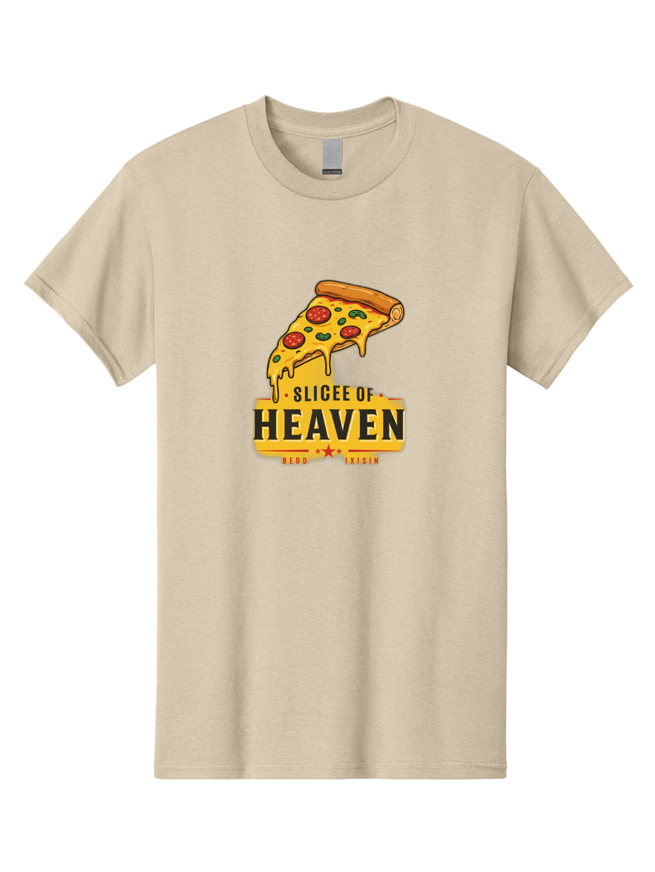 Slicee-Of-Heaven Men'S Graphic Tee, 100% Cotton, Comfortable Casual Summer Wear, Machine Washable, Cheesy Pizza Slice, Pepperoni Pizza, Melted Cheese, Food Logo, Pizza Branding, Heavenly Pizza, Foodie Graphics, Pizza Love, Culinary Art, Bac423