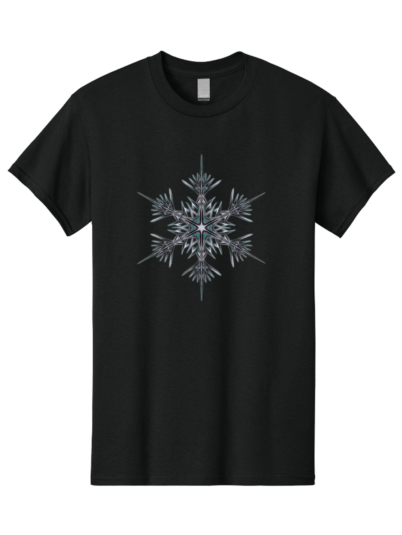 Snowflake-2 Men'S Graphic Tee, 100% Cotton, Comfortable Casual Summer Wear, Machine Washable, Delicate Snowflake, Intricate Patterns, Frosty Design, Crystal Clear, Winter Wonder, Icy Beauty, Symmetrical Shape, Six-Pointed Star Bac435