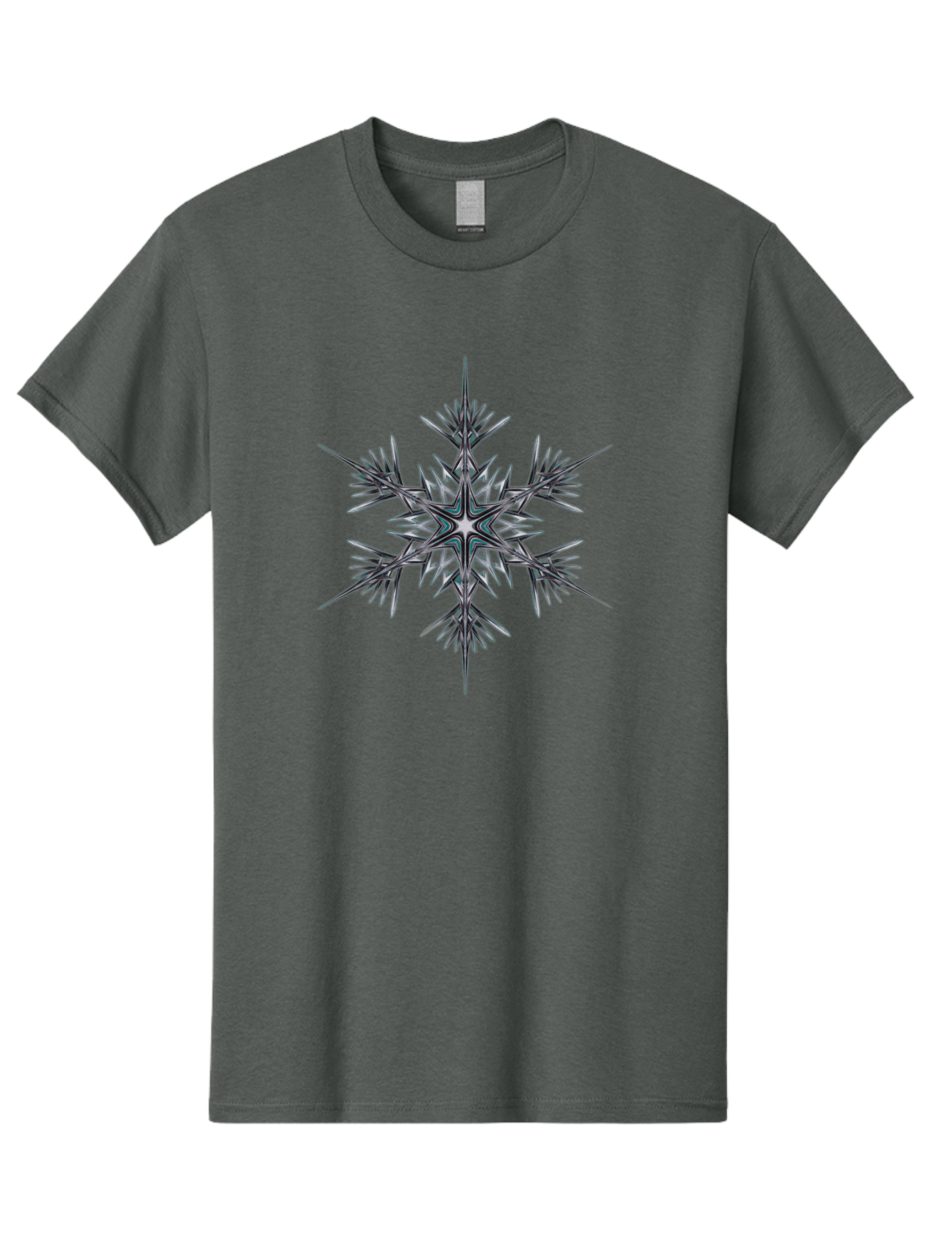 Snowflake-2 Men'S Graphic Tee, 100% Cotton, Comfortable Casual Summer Wear, Machine Washable, Delicate Snowflake, Intricate Patterns, Frosty Design, Crystal Clear, Winter Wonder, Icy Beauty, Symmetrical Shape, Six-Pointed Star Bac435