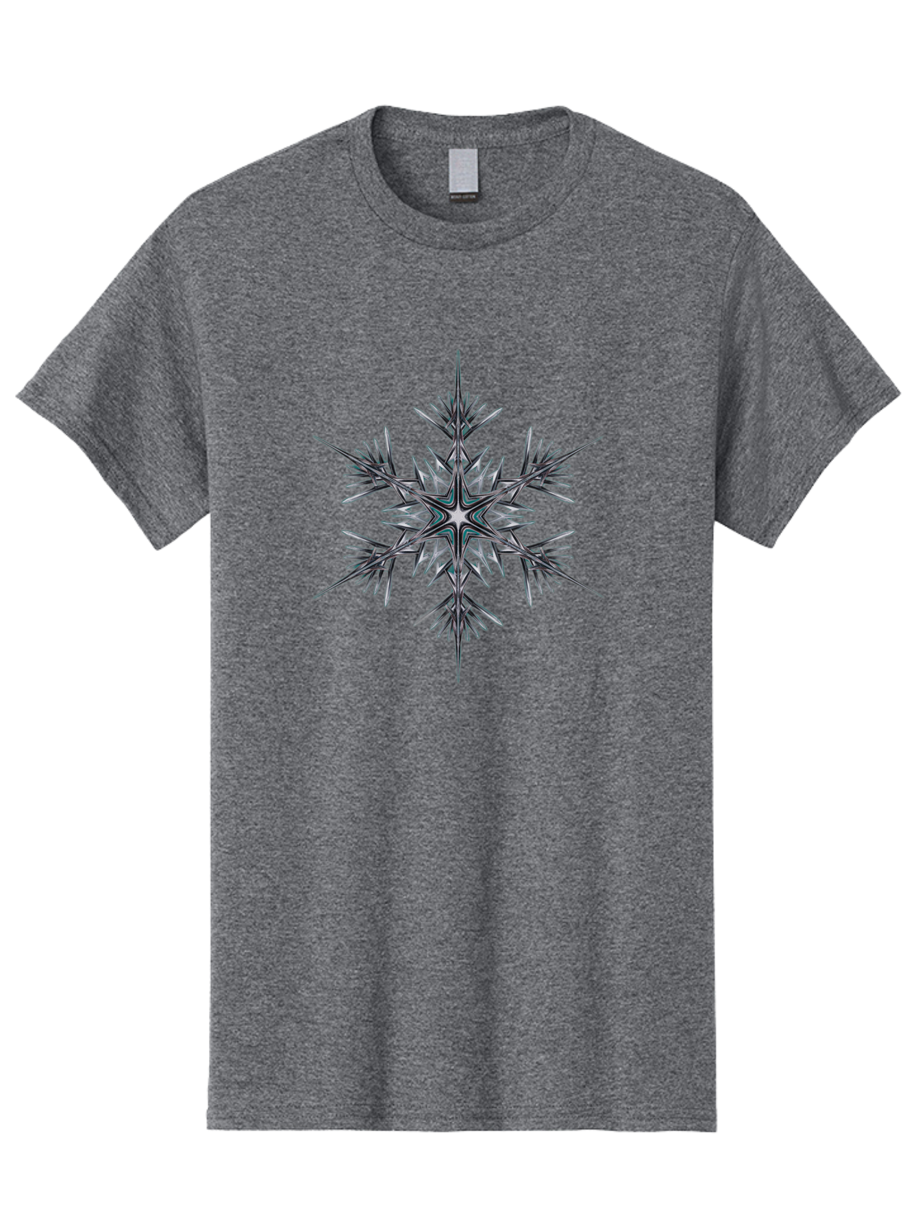 Snowflake-2 Men'S Graphic Tee, 100% Cotton, Comfortable Casual Summer Wear, Machine Washable, Delicate Snowflake, Intricate Patterns, Frosty Design, Crystal Clear, Winter Wonder, Icy Beauty, Symmetrical Shape, Six-Pointed Star Bac435