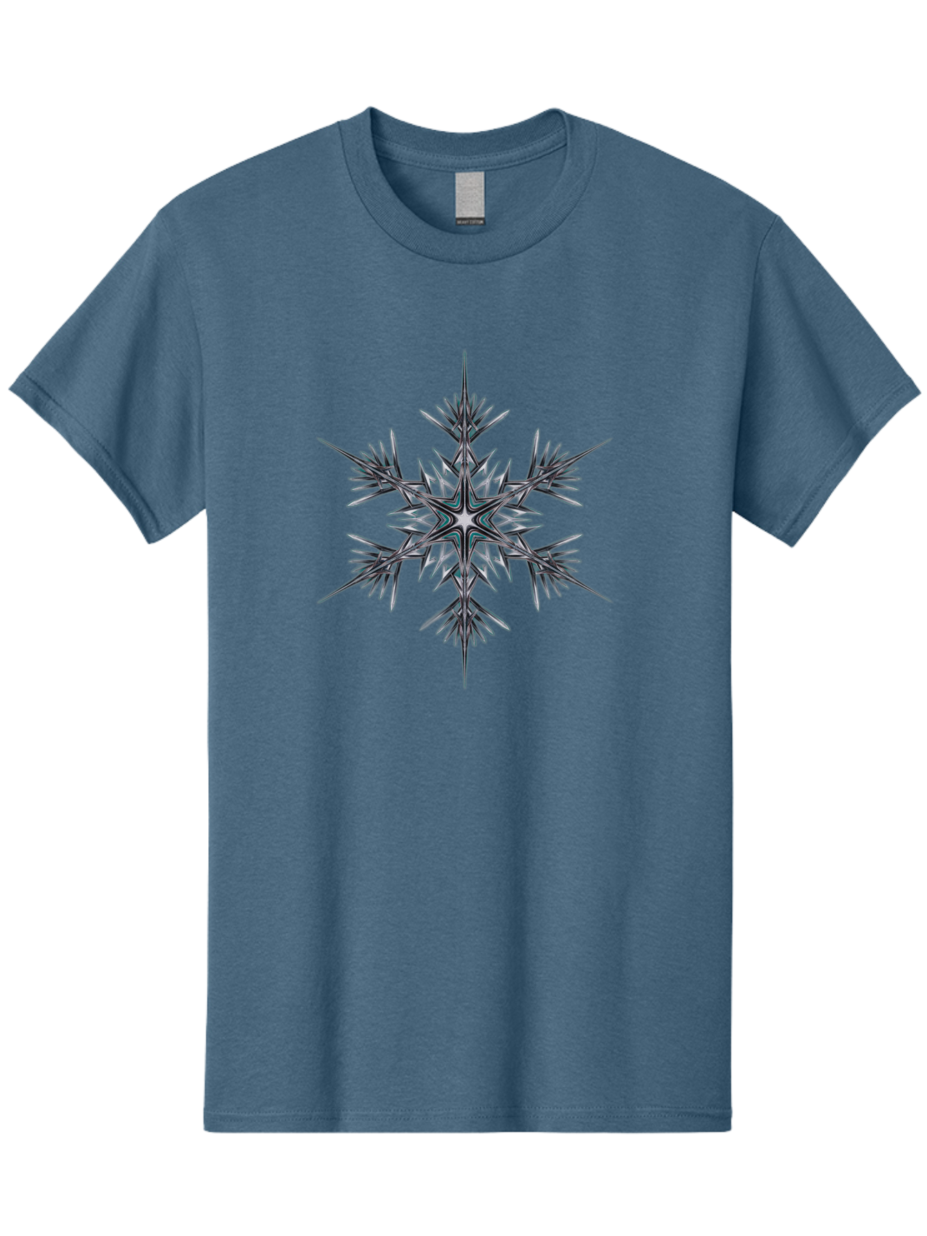 Snowflake-2 Men'S Graphic Tee, 100% Cotton, Comfortable Casual Summer Wear, Machine Washable, Delicate Snowflake, Intricate Patterns, Frosty Design, Crystal Clear, Winter Wonder, Icy Beauty, Symmetrical Shape, Six-Pointed Star Bac435