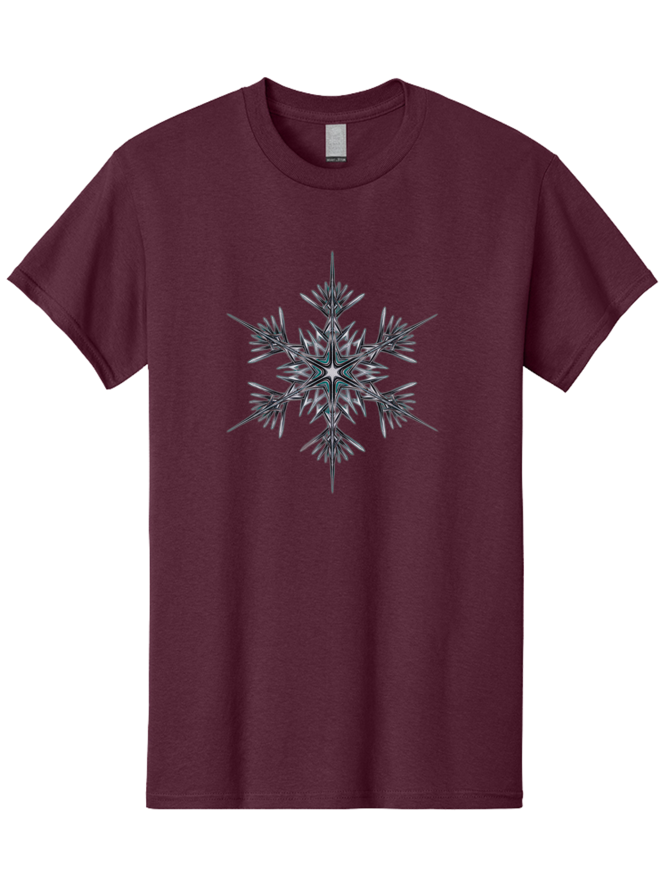Snowflake-2 Men'S Graphic Tee, 100% Cotton, Comfortable Casual Summer Wear, Machine Washable, Delicate Snowflake, Intricate Patterns, Frosty Design, Crystal Clear, Winter Wonder, Icy Beauty, Symmetrical Shape, Six-Pointed Star Bac435