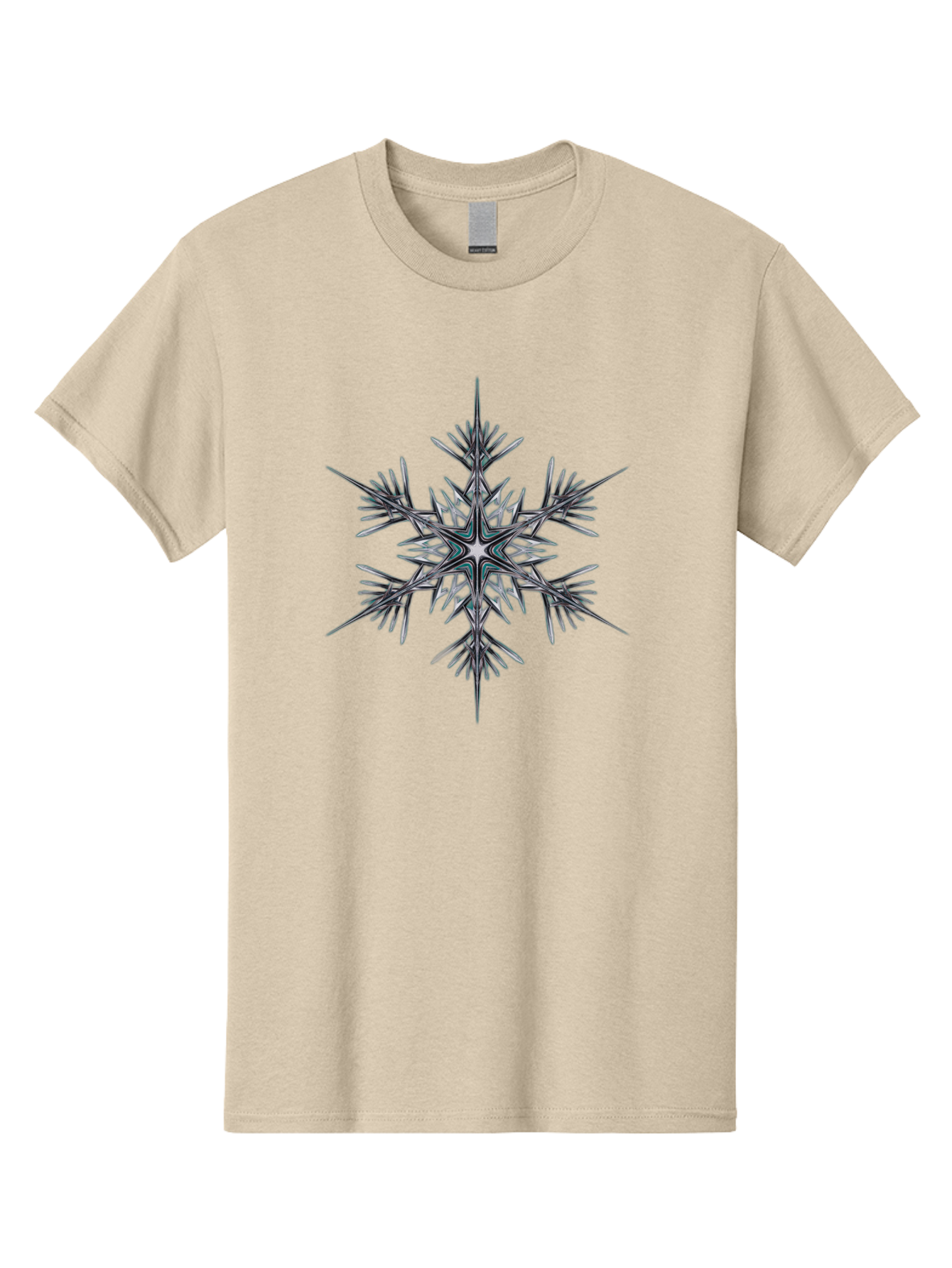 Snowflake-2 Men'S Graphic Tee, 100% Cotton, Comfortable Casual Summer Wear, Machine Washable, Delicate Snowflake, Intricate Patterns, Frosty Design, Crystal Clear, Winter Wonder, Icy Beauty, Symmetrical Shape, Six-Pointed Star Bac435