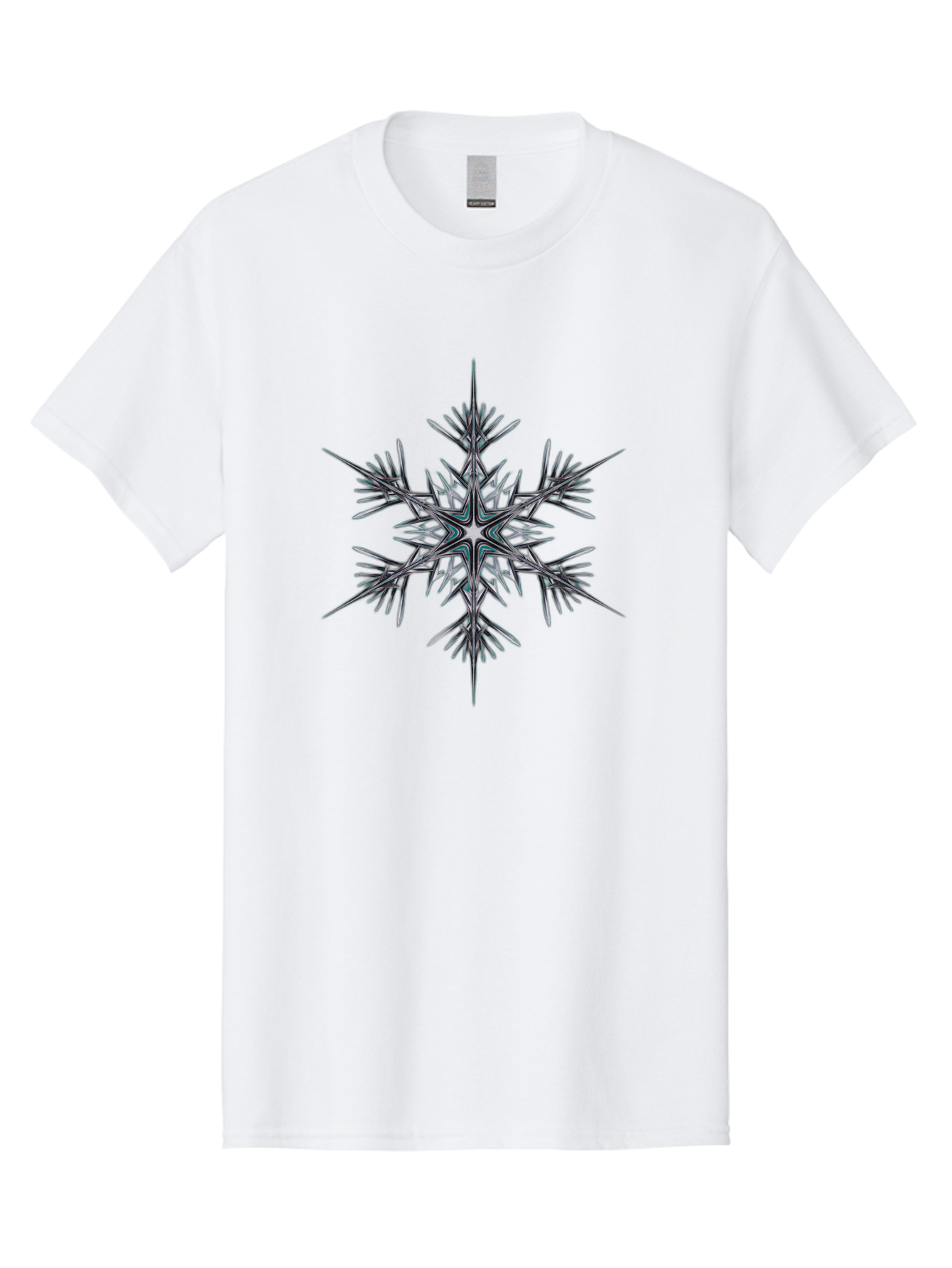 Snowflake-2 Men'S Graphic Tee, 100% Cotton, Comfortable Casual Summer Wear, Machine Washable, Delicate Snowflake, Intricate Patterns, Frosty Design, Crystal Clear, Winter Wonder, Icy Beauty, Symmetrical Shape, Six-Pointed Star Bac435