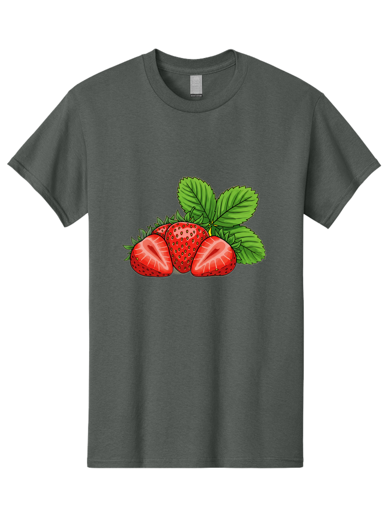 Strawberries-2 Men'S Graphic Tee, 100% Cotton, Comfortable Casual Summer Wear, Machine Washable, Strawberries With Leaves, Fresh Fruit, Vibrant Red Color, Organic Produce, Healthy Snack, Summer Fruits, Sweet Strawberries, Ripe Strawberries Bac457