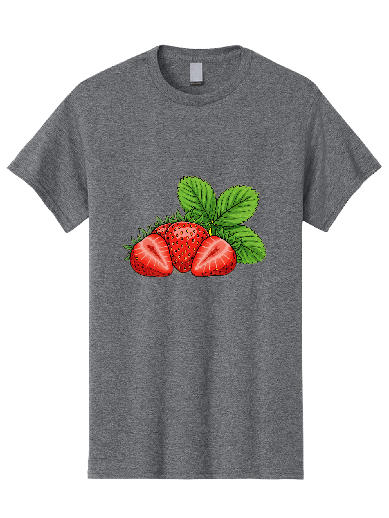 Strawberries-2 Men'S Graphic Tee, 100% Cotton, Comfortable Casual Summer Wear, Machine Washable, Strawberries With Leaves, Fresh Fruit, Vibrant Red Color, Organic Produce, Healthy Snack, Summer Fruits, Sweet Strawberries, Ripe Strawberries Bac457
