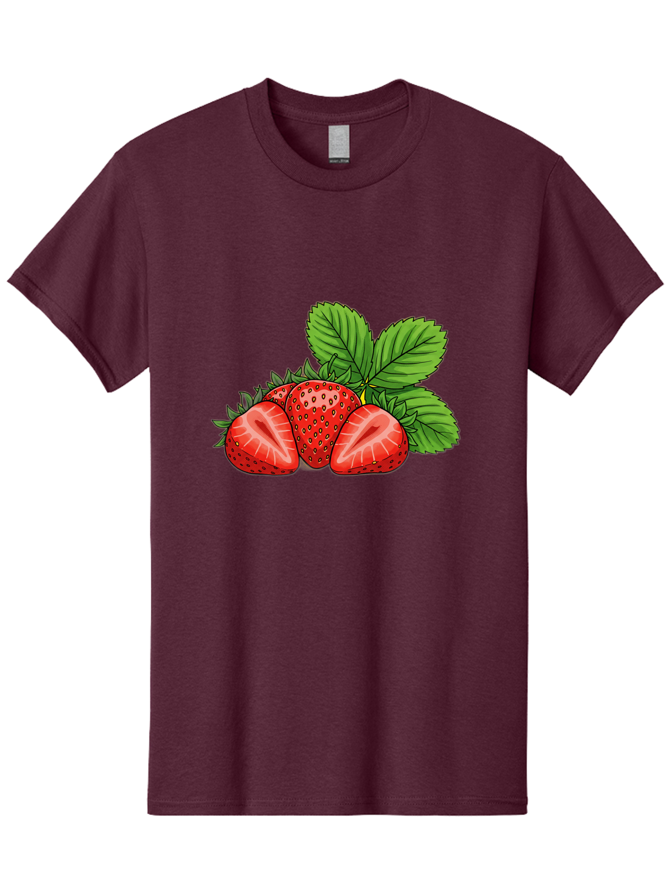 Strawberries-2 Men'S Graphic Tee, 100% Cotton, Comfortable Casual Summer Wear, Machine Washable, Strawberries With Leaves, Fresh Fruit, Vibrant Red Color, Organic Produce, Healthy Snack, Summer Fruits, Sweet Strawberries, Ripe Strawberries Bac457