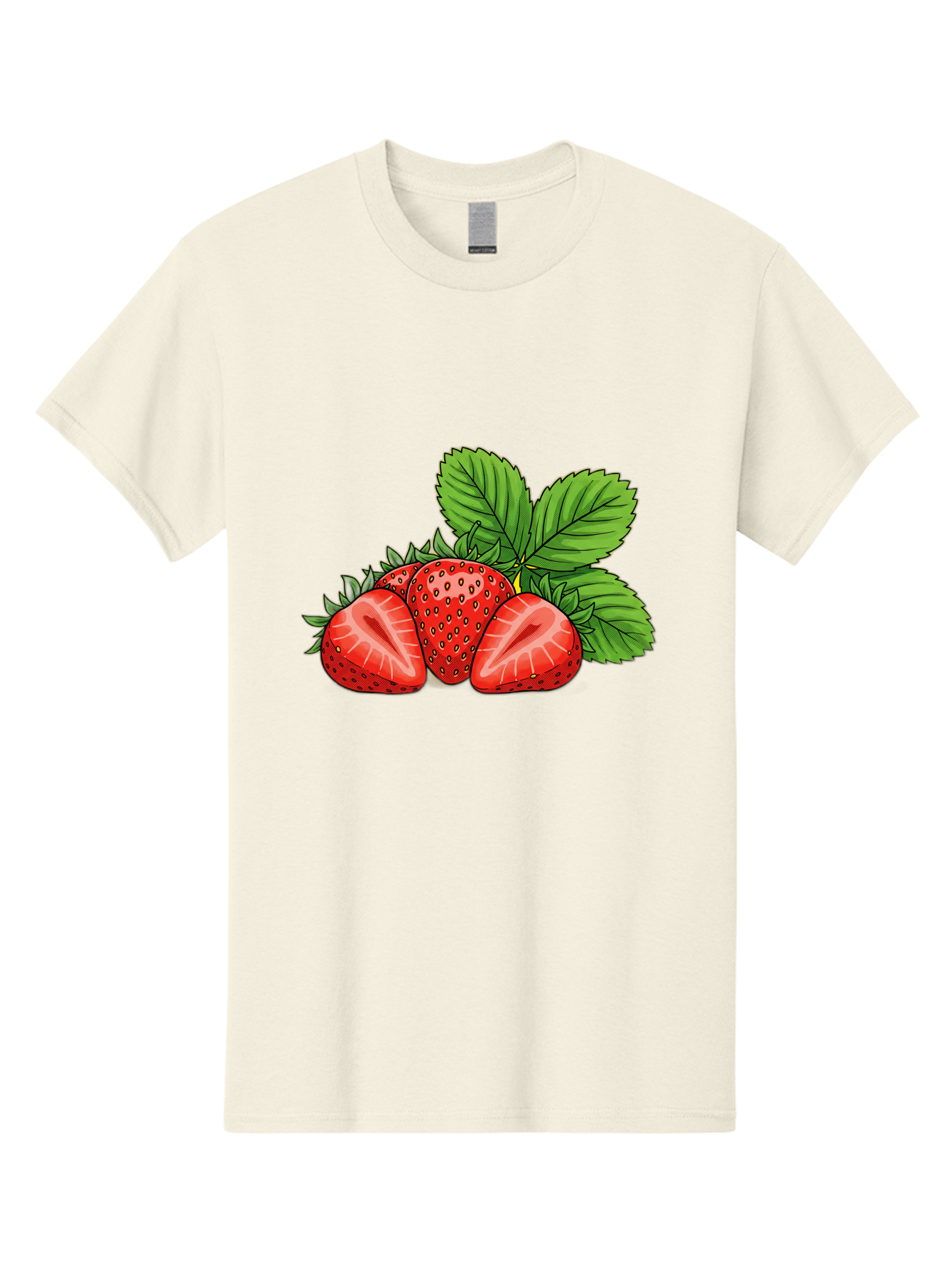 Strawberries-2 Men'S Graphic Tee, 100% Cotton, Comfortable Casual Summer Wear, Machine Washable, Strawberries With Leaves, Fresh Fruit, Vibrant Red Color, Organic Produce, Healthy Snack, Summer Fruits, Sweet Strawberries, Ripe Strawberries Bac457