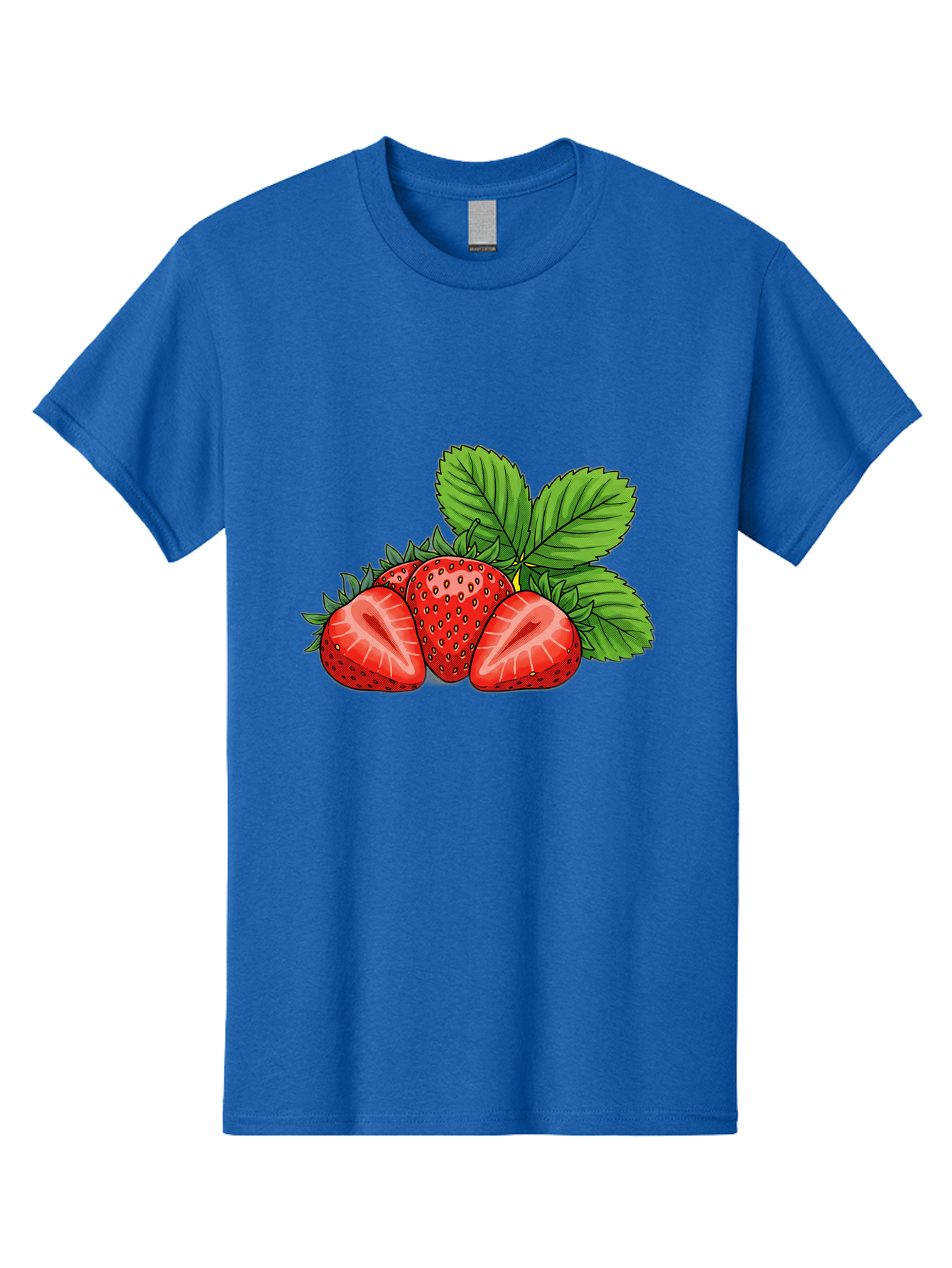 Strawberries-2 Men'S Graphic Tee, 100% Cotton, Comfortable Casual Summer Wear, Machine Washable, Strawberries With Leaves, Fresh Fruit, Vibrant Red Color, Organic Produce, Healthy Snack, Summer Fruits, Sweet Strawberries, Ripe Strawberries Bac457