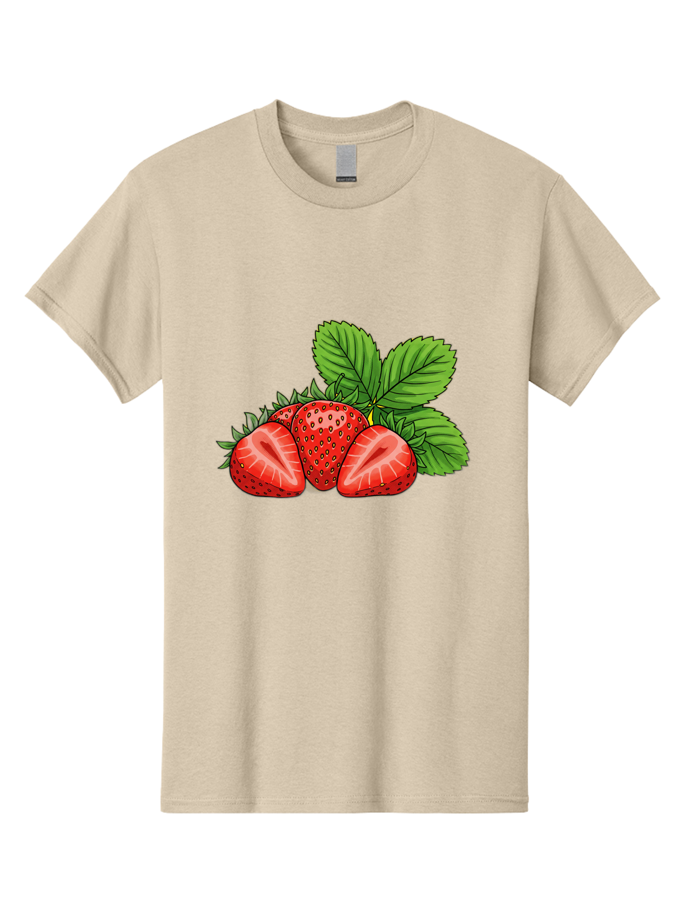 Strawberries-2 Men'S Graphic Tee, 100% Cotton, Comfortable Casual Summer Wear, Machine Washable, Strawberries With Leaves, Fresh Fruit, Vibrant Red Color, Organic Produce, Healthy Snack, Summer Fruits, Sweet Strawberries, Ripe Strawberries Bac457