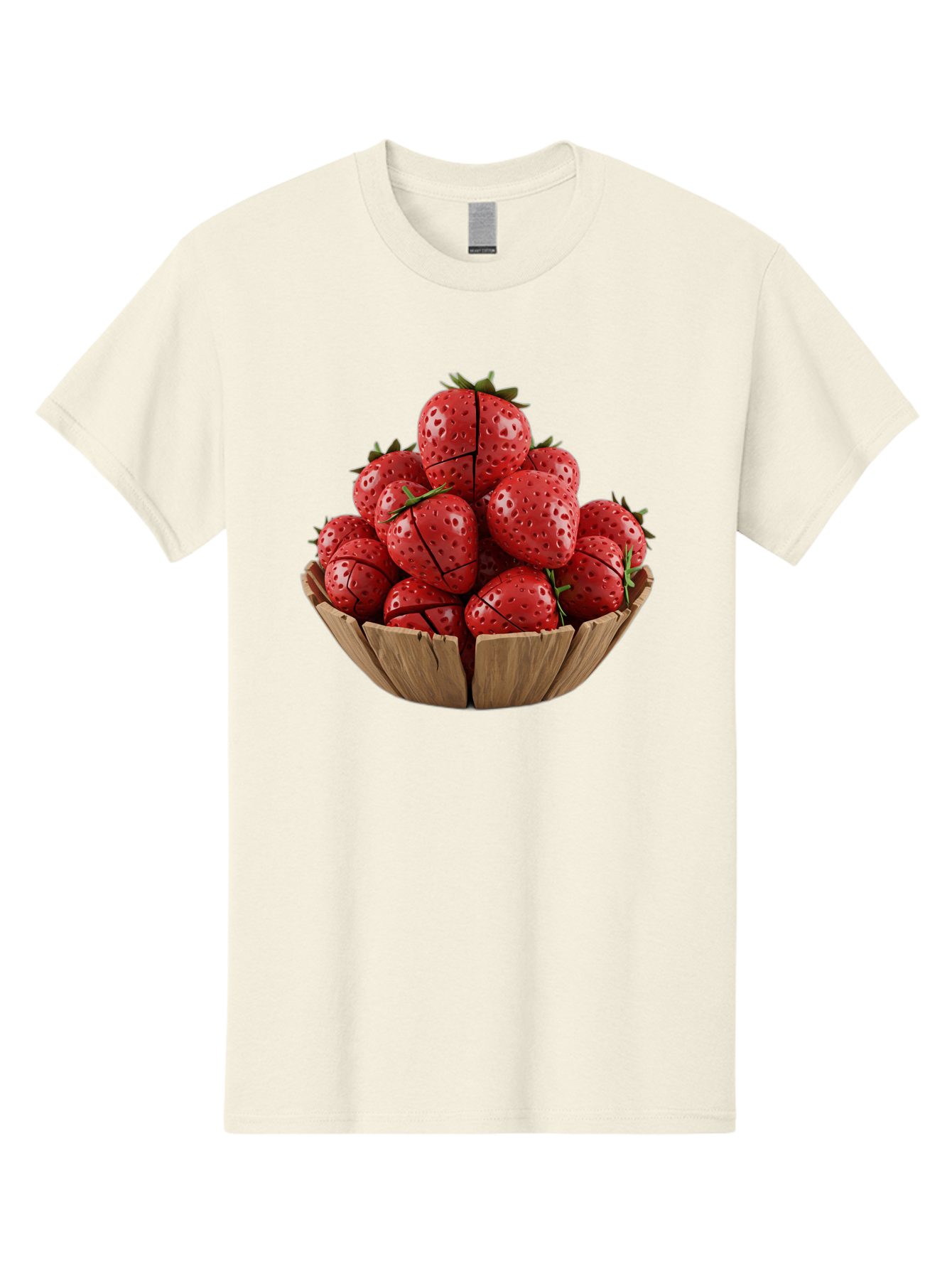 Strawberries-3 Men'S Graphic Tee, 100% Cotton, Comfortable Casual Summer Wear, Machine Washable, Fresh Strawberries, Ripe Fruit, Sweet Treats, Healthy Snack, Red Berries, Green Leaves, Eco-Friendly Packaging, Paper Bowl, Cut Strawberries, Bac458