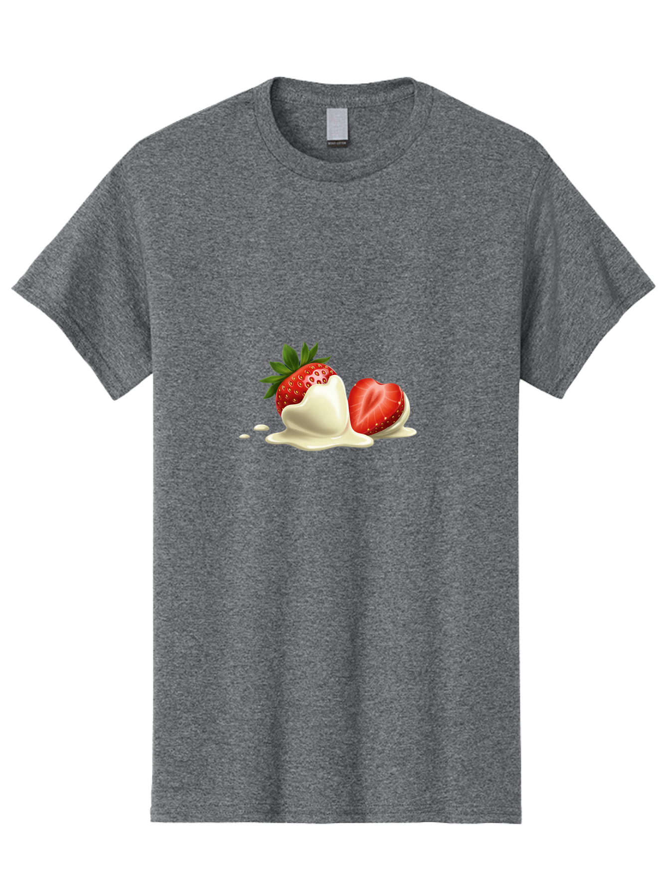 Strawberry-Ice-Cream Men'S Graphic Tee, 100% Cotton, Comfortable Casual Summer Wear, Machine Washable, Strawberry Dessert, Vanilla Ice Cream, Sweet Treat, Fresh Strawberry, Creamy Texture, Indulgent Delight, Summertime Snack Bac477