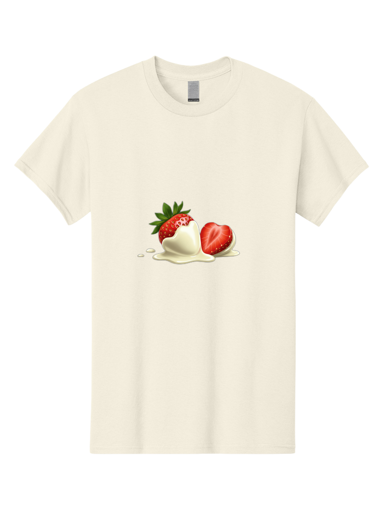 Strawberry-Ice-Cream Men'S Graphic Tee, 100% Cotton, Comfortable Casual Summer Wear, Machine Washable, Strawberry Dessert, Vanilla Ice Cream, Sweet Treat, Fresh Strawberry, Creamy Texture, Indulgent Delight, Summertime Snack Bac477