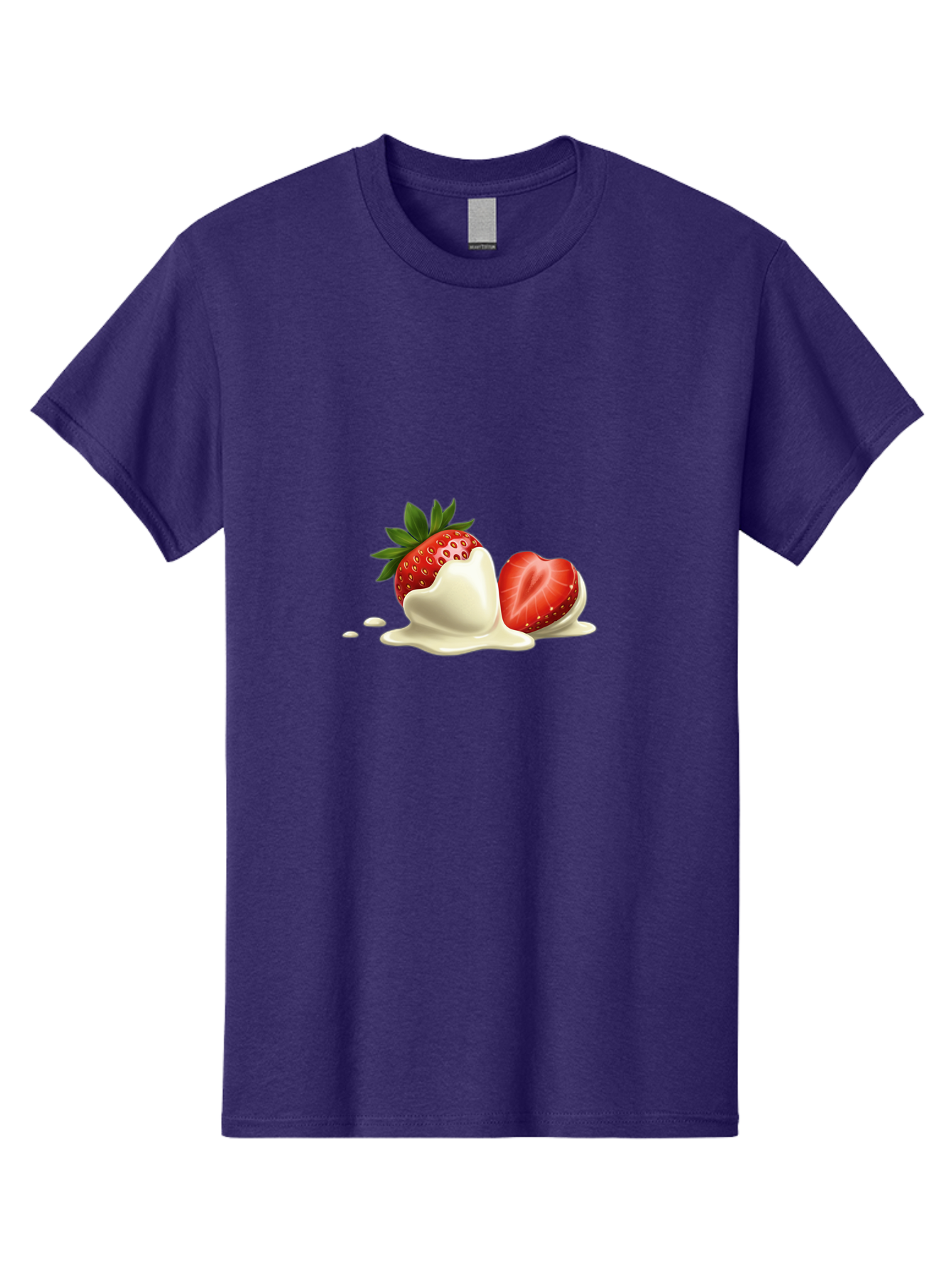 Strawberry-Ice-Cream Men'S Graphic Tee, 100% Cotton, Comfortable Casual Summer Wear, Machine Washable, Strawberry Dessert, Vanilla Ice Cream, Sweet Treat, Fresh Strawberry, Creamy Texture, Indulgent Delight, Summertime Snack Bac477