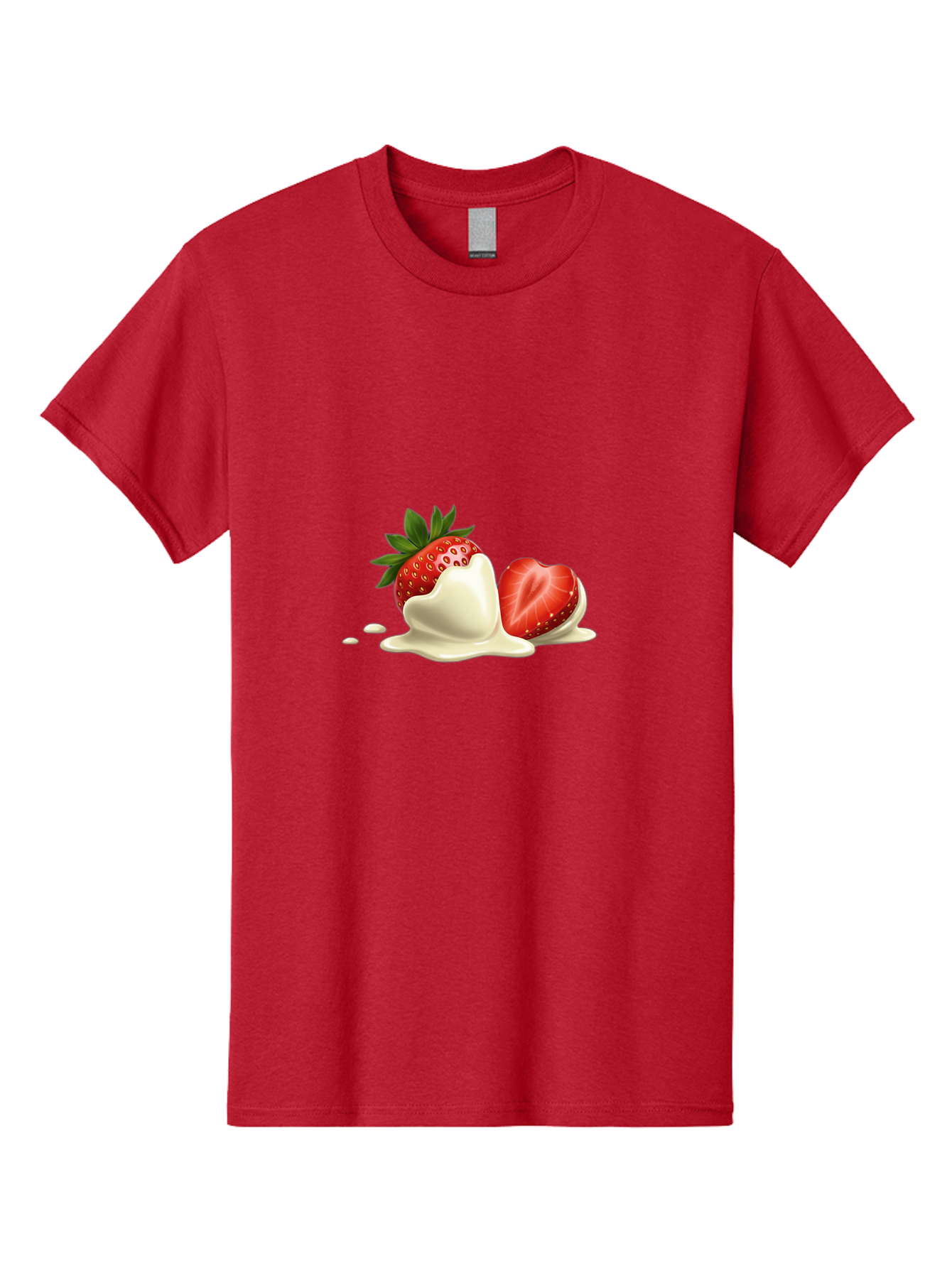 Strawberry-Ice-Cream Men'S Graphic Tee, 100% Cotton, Comfortable Casual Summer Wear, Machine Washable, Strawberry Dessert, Vanilla Ice Cream, Sweet Treat, Fresh Strawberry, Creamy Texture, Indulgent Delight, Summertime Snack Bac477