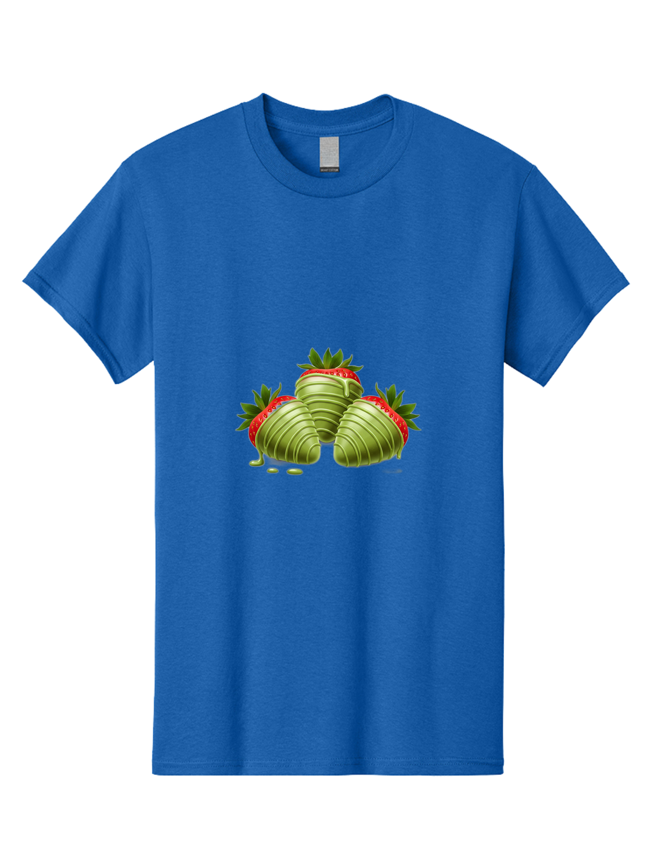 Three-Chocolate-Dipped-Strawberries Men'S Graphic Tee, 100% Cotton, Comfortable Casual Summer Wear, Machine Washable, Chocolate Covered Strawberries, Strawberries Dipped In Chocolate, Dessert, Sweet Treats, Indulgent Snacks, Summer Treats, Bac514