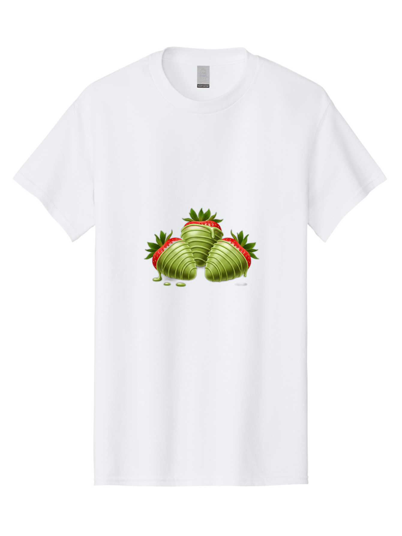 Three-Chocolate-Dipped-Strawberries Men'S Graphic Tee, 100% Cotton, Comfortable Casual Summer Wear, Machine Washable, Chocolate Covered Strawberries, Strawberries Dipped In Chocolate, Dessert, Sweet Treats, Indulgent Snacks, Summer Treats, Bac514