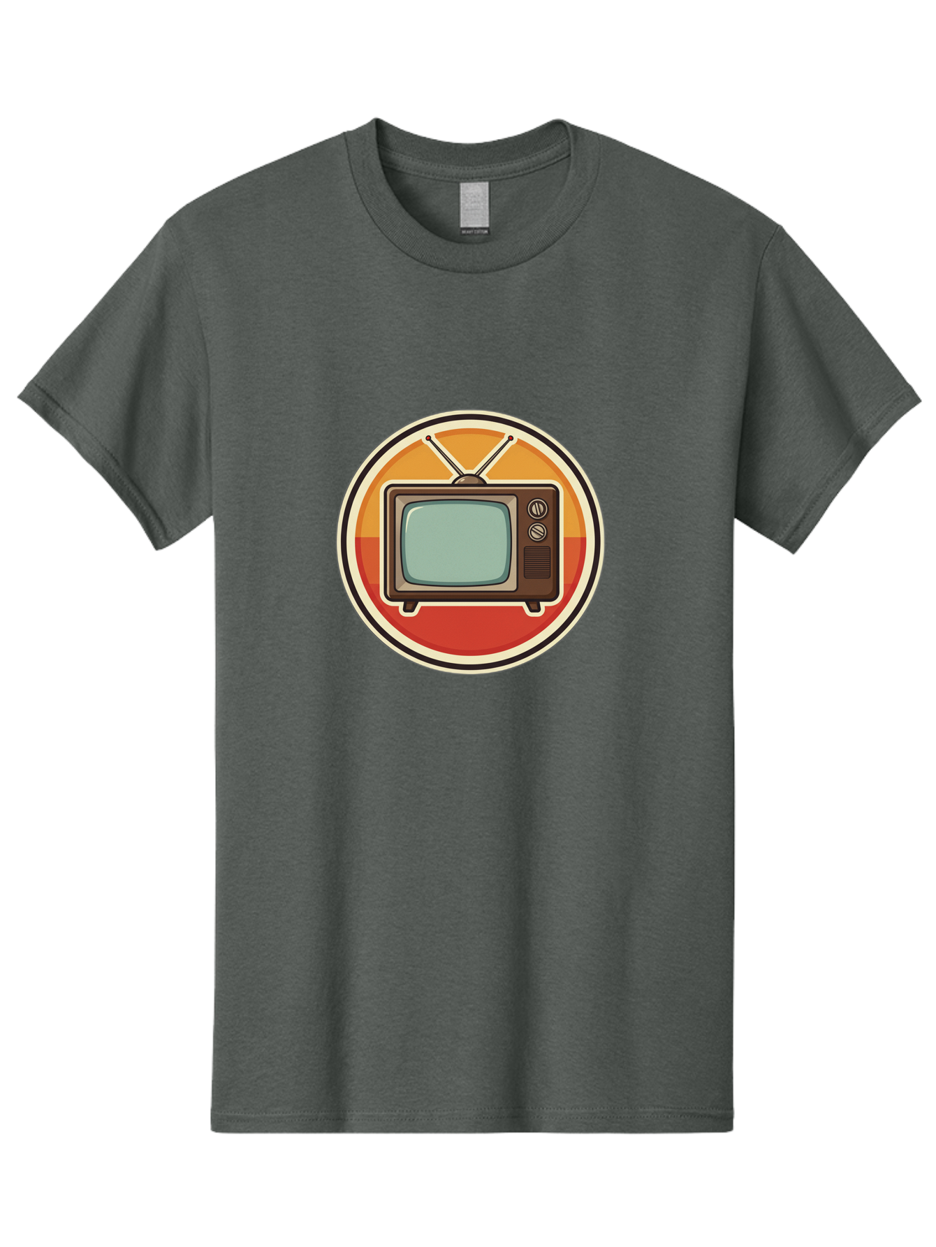 Tv-Icon Men'S Graphic Tee, 100% Cotton, Comfortable Casual Summer Wear, Machine Washable, Retro Television, Old Tv Set, Vintage Electronics, Classic Entertainment, Vintage Tech, Retro Gadgets, Nostalgic Devices, Antique Tv Bac524