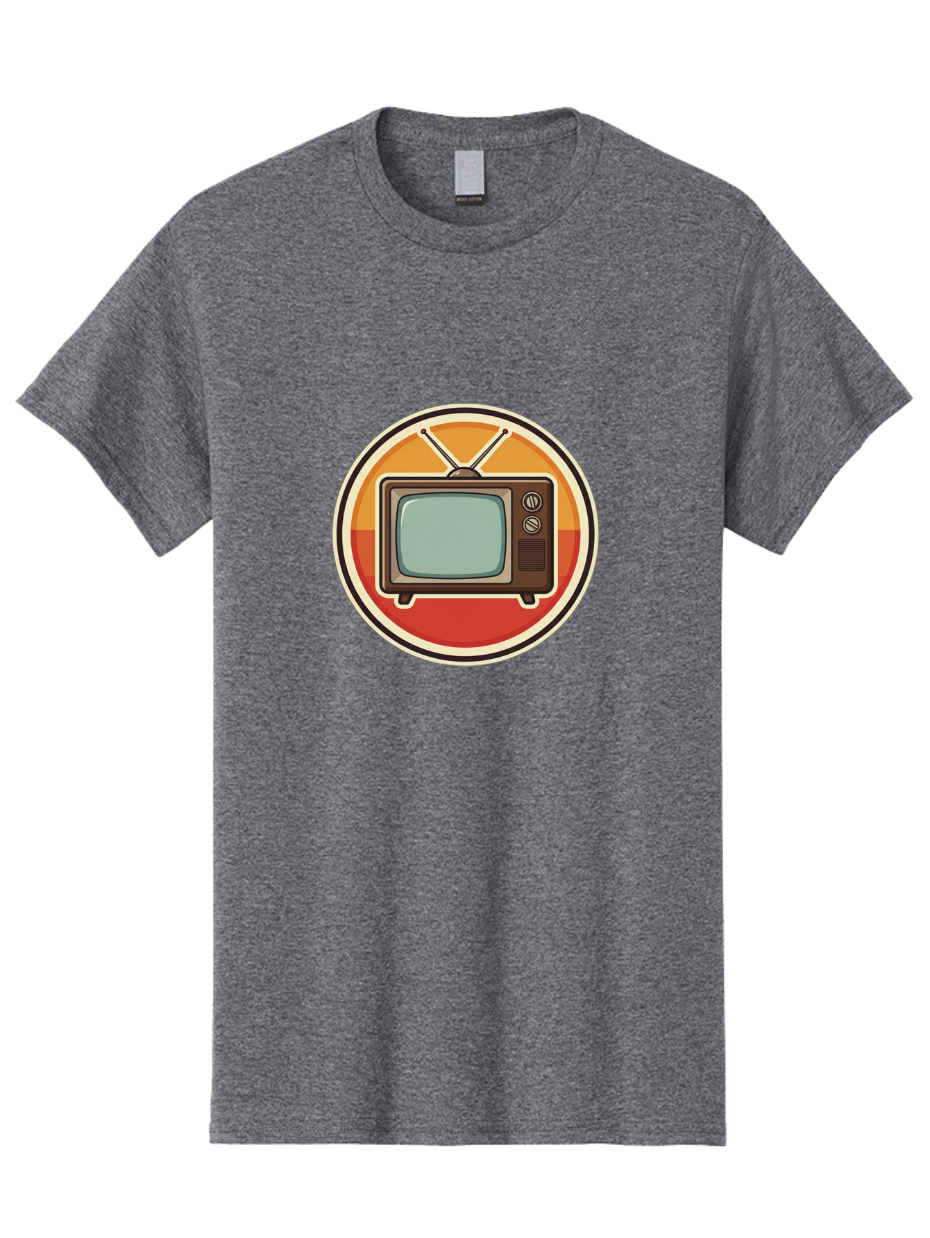 Tv-Icon Men'S Graphic Tee, 100% Cotton, Comfortable Casual Summer Wear, Machine Washable, Retro Television, Old Tv Set, Vintage Electronics, Classic Entertainment, Vintage Tech, Retro Gadgets, Nostalgic Devices, Antique Tv Bac524