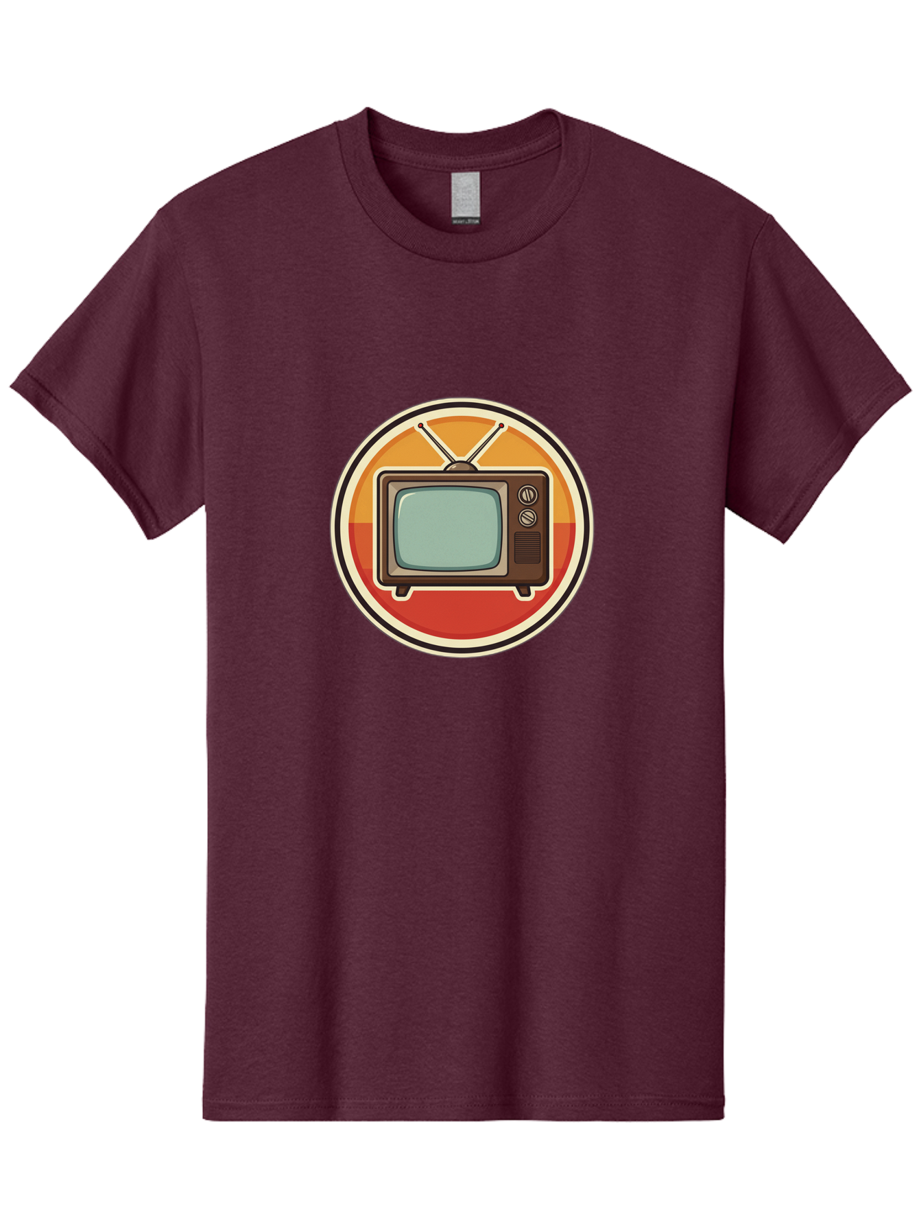 Tv-Icon Men'S Graphic Tee, 100% Cotton, Comfortable Casual Summer Wear, Machine Washable, Retro Television, Old Tv Set, Vintage Electronics, Classic Entertainment, Vintage Tech, Retro Gadgets, Nostalgic Devices, Antique Tv Bac524