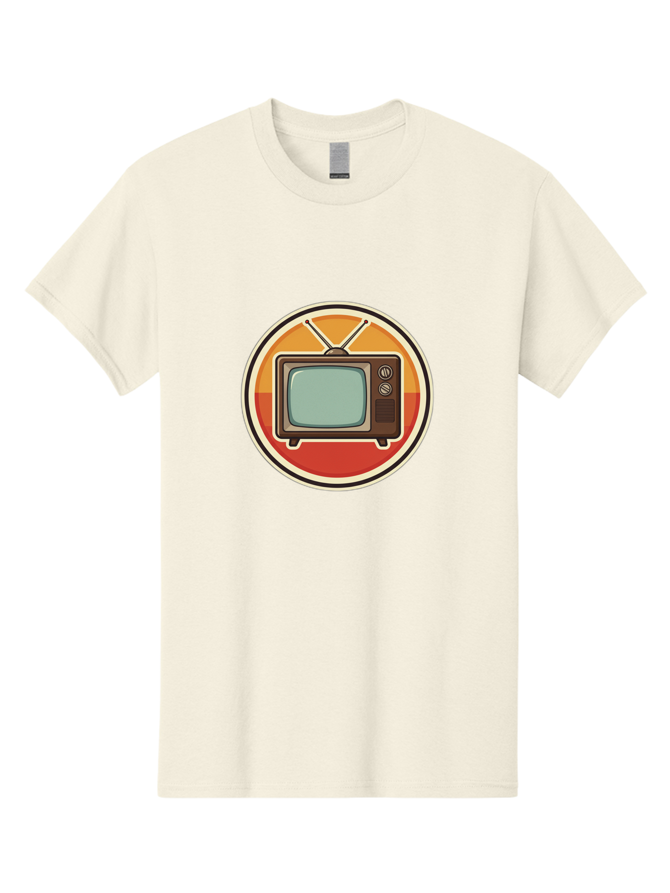 Tv-Icon Men'S Graphic Tee, 100% Cotton, Comfortable Casual Summer Wear, Machine Washable, Retro Television, Old Tv Set, Vintage Electronics, Classic Entertainment, Vintage Tech, Retro Gadgets, Nostalgic Devices, Antique Tv Bac524