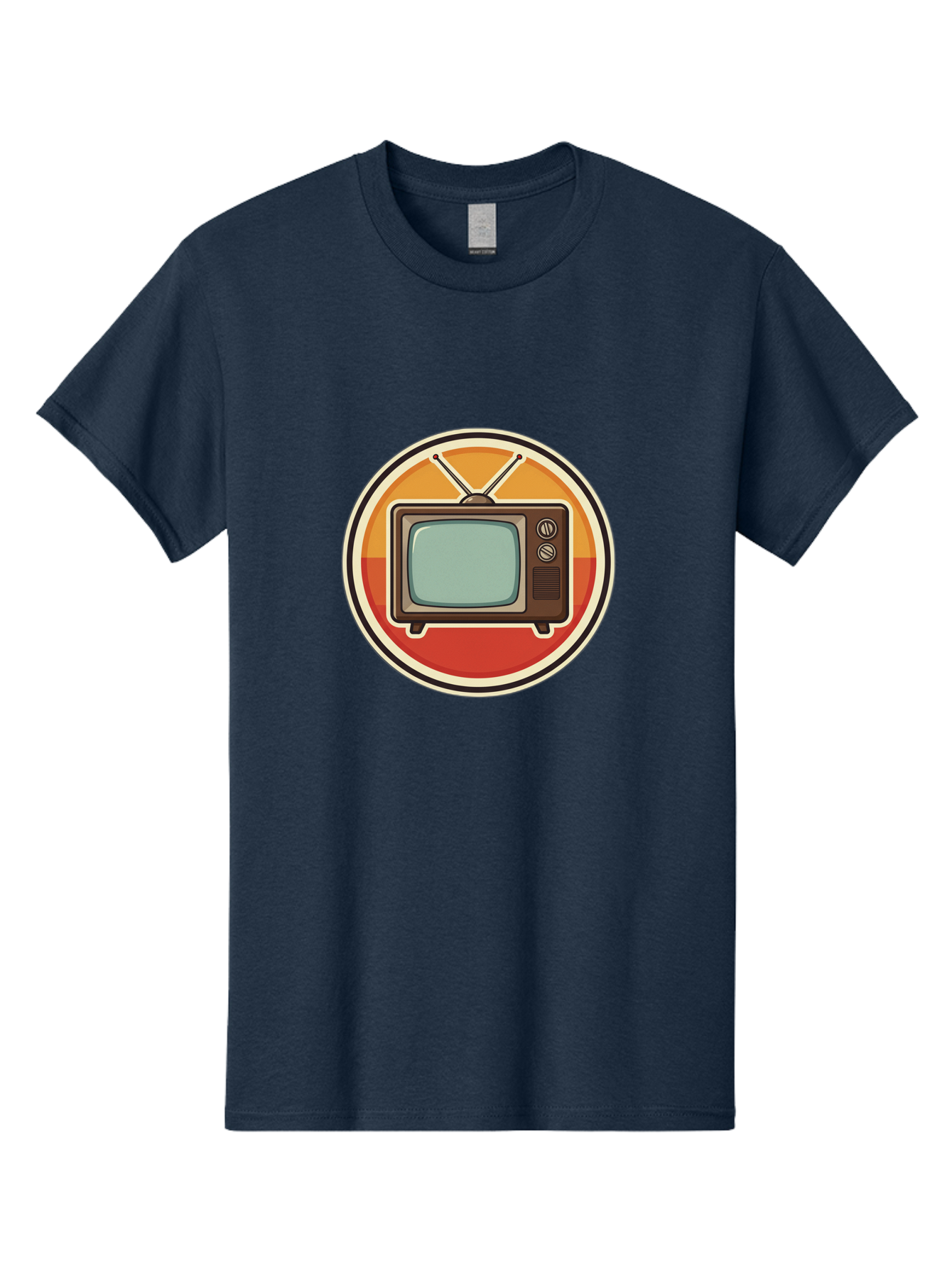 Tv-Icon Men'S Graphic Tee, 100% Cotton, Comfortable Casual Summer Wear, Machine Washable, Retro Television, Old Tv Set, Vintage Electronics, Classic Entertainment, Vintage Tech, Retro Gadgets, Nostalgic Devices, Antique Tv Bac524