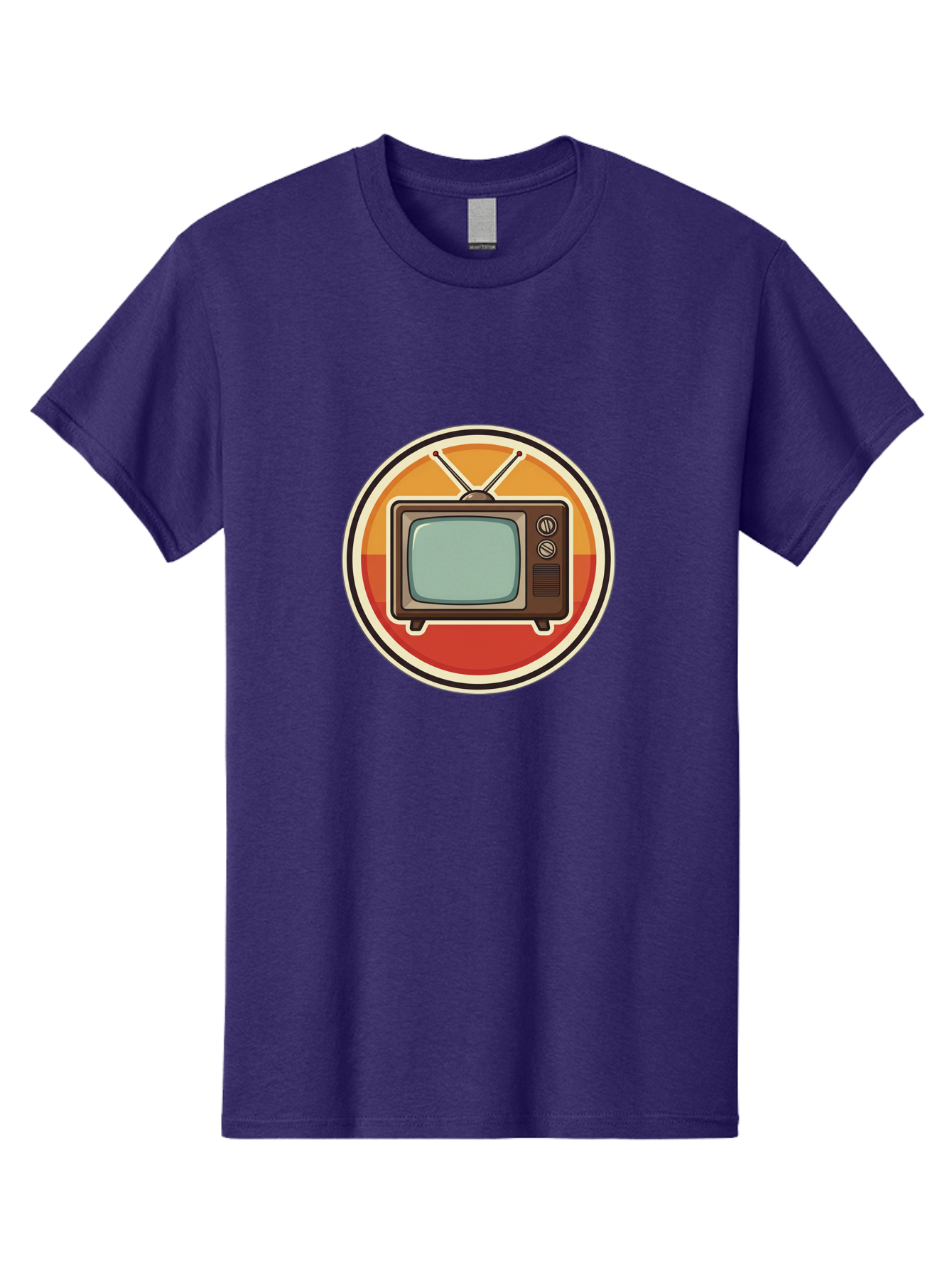 Tv-Icon Men'S Graphic Tee, 100% Cotton, Comfortable Casual Summer Wear, Machine Washable, Retro Television, Old Tv Set, Vintage Electronics, Classic Entertainment, Vintage Tech, Retro Gadgets, Nostalgic Devices, Antique Tv Bac524