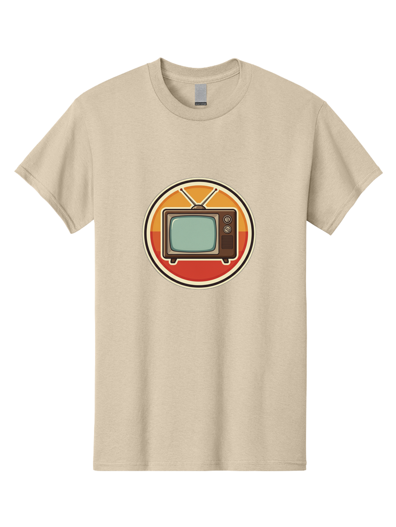 Tv-Icon Men'S Graphic Tee, 100% Cotton, Comfortable Casual Summer Wear, Machine Washable, Retro Television, Old Tv Set, Vintage Electronics, Classic Entertainment, Vintage Tech, Retro Gadgets, Nostalgic Devices, Antique Tv Bac524