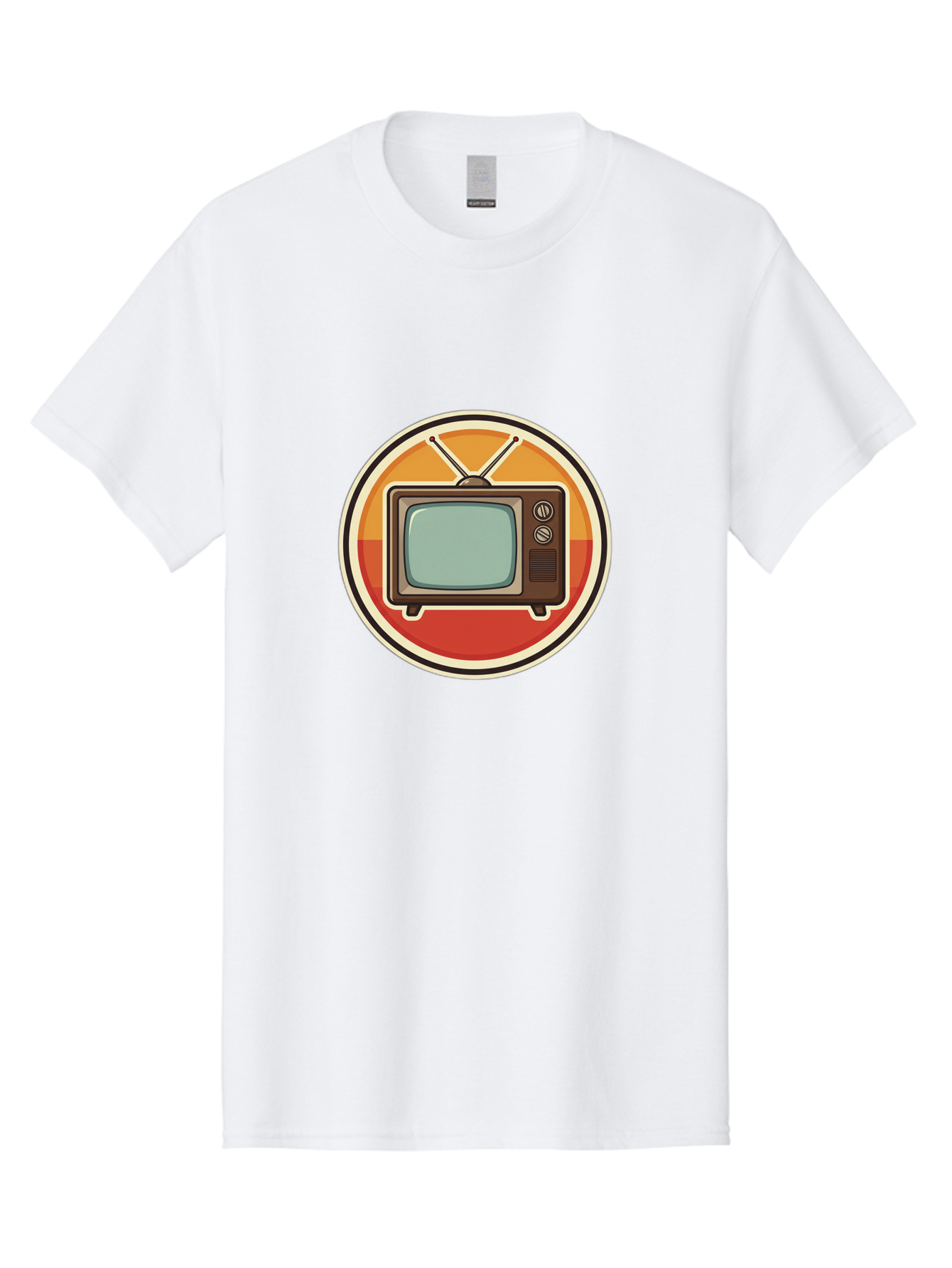 Tv-Icon Men'S Graphic Tee, 100% Cotton, Comfortable Casual Summer Wear, Machine Washable, Retro Television, Old Tv Set, Vintage Electronics, Classic Entertainment, Vintage Tech, Retro Gadgets, Nostalgic Devices, Antique Tv Bac524