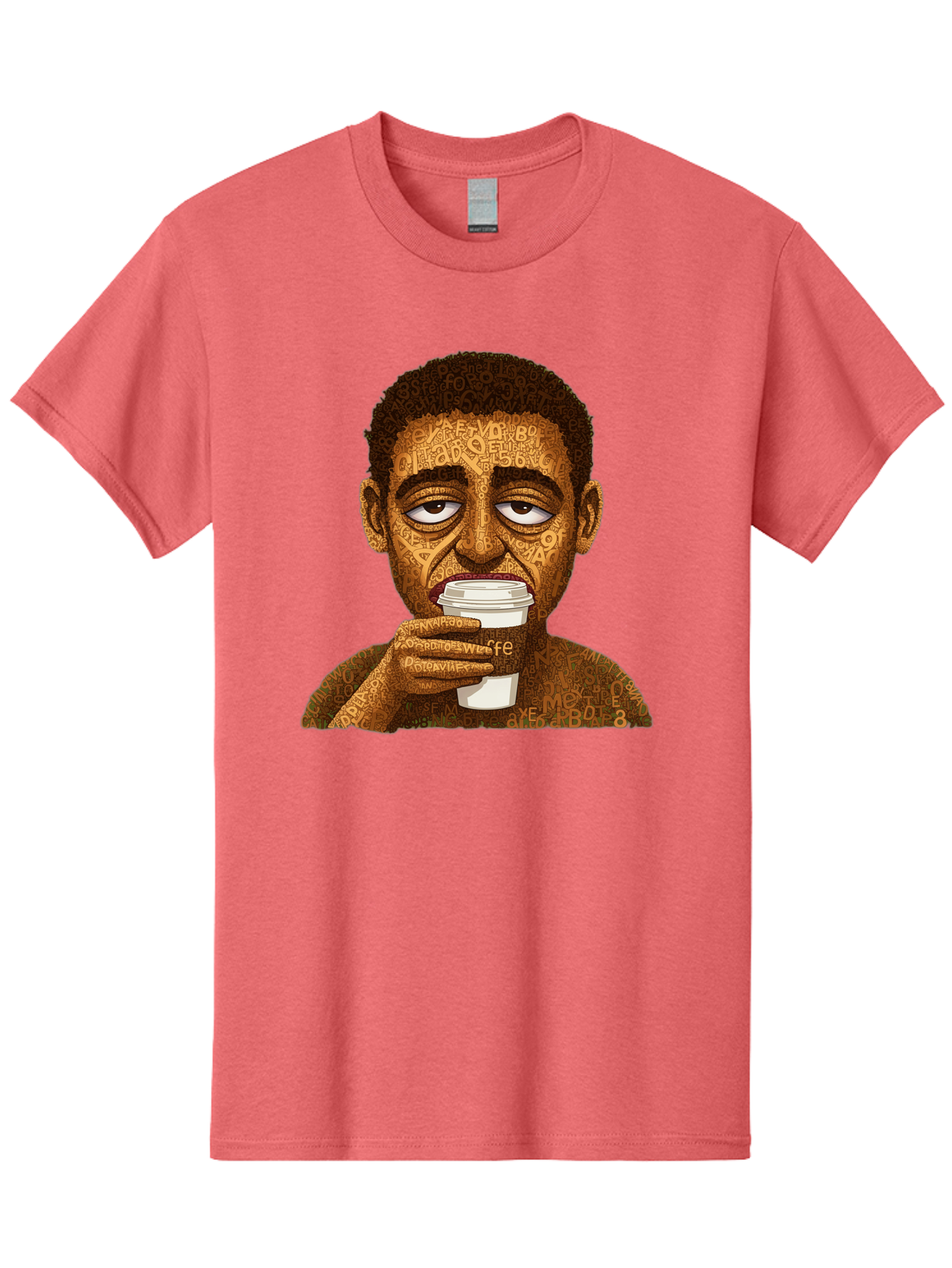 Tyler-The-Creator Men'S Graphic Tee, 100% Cotton, Comfortable Casual Summer Wear, Machine Washable, Tame Impala Lead Singer, Kevin Parker, Drinking Coffee, Psychedelic Art, Typography, Abstract Portrait, Indie Rock, Music Icon, Bac529