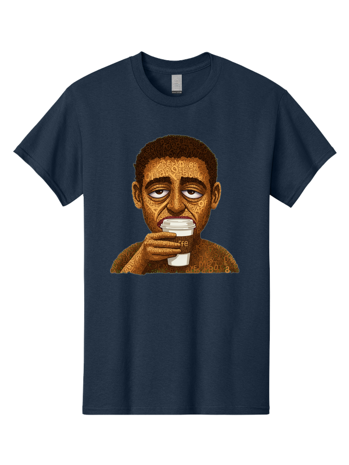 Tyler-The-Creator Men'S Graphic Tee, 100% Cotton, Comfortable Casual Summer Wear, Machine Washable, Tame Impala Lead Singer, Kevin Parker, Drinking Coffee, Psychedelic Art, Typography, Abstract Portrait, Indie Rock, Music Icon, Bac529