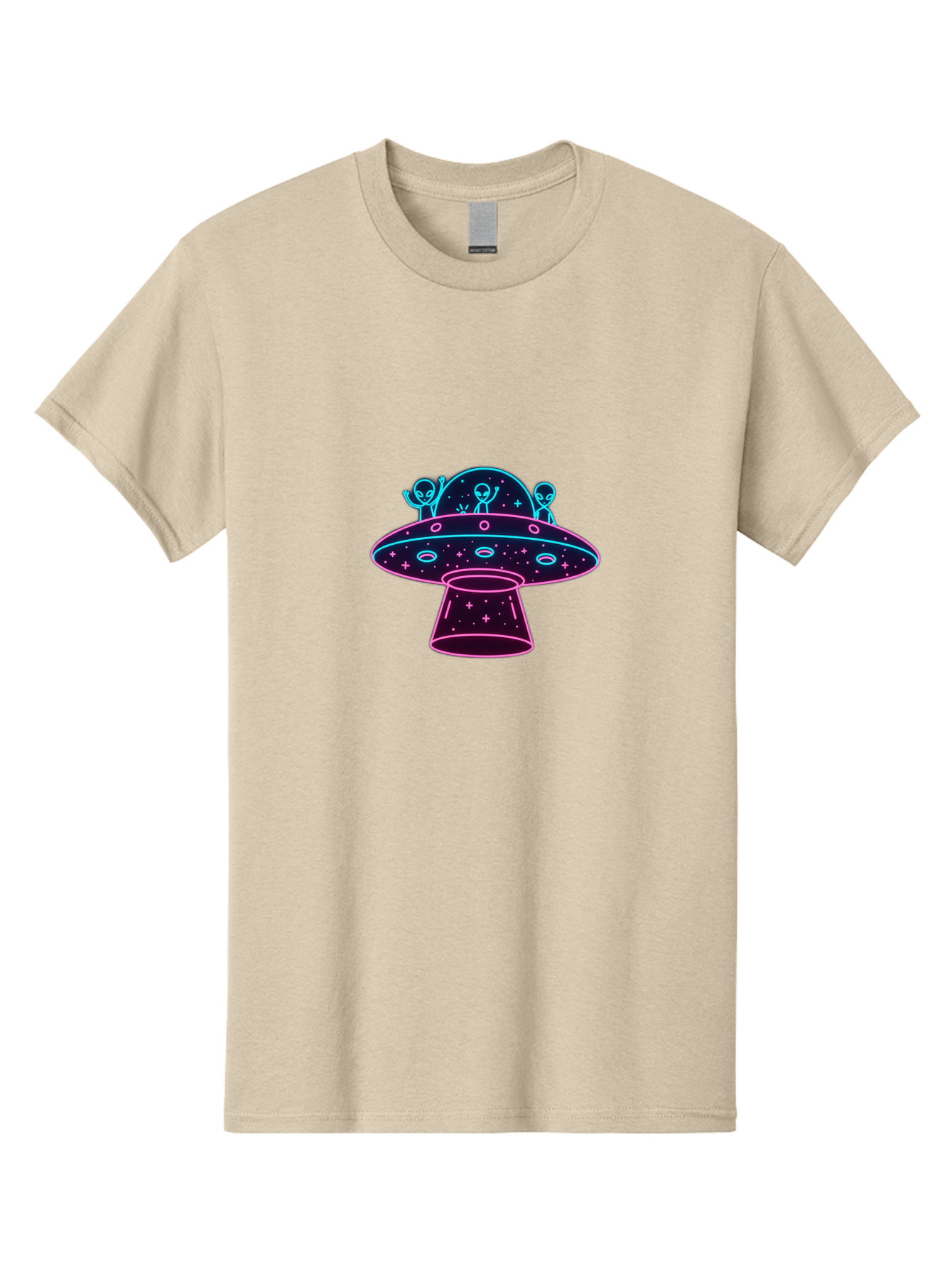 Ufo-Alien-Spaceship Men'S Graphic Tee, 100% Cotton, Comfortable Casual Summer Wear, Machine Washable, Alien Spaceship, Extraterrestrial Life, Futuristic Design, Neon Lights, Cosmic Travel, Stars, Universe Exploration, Mystic Ambiance, Bac531
