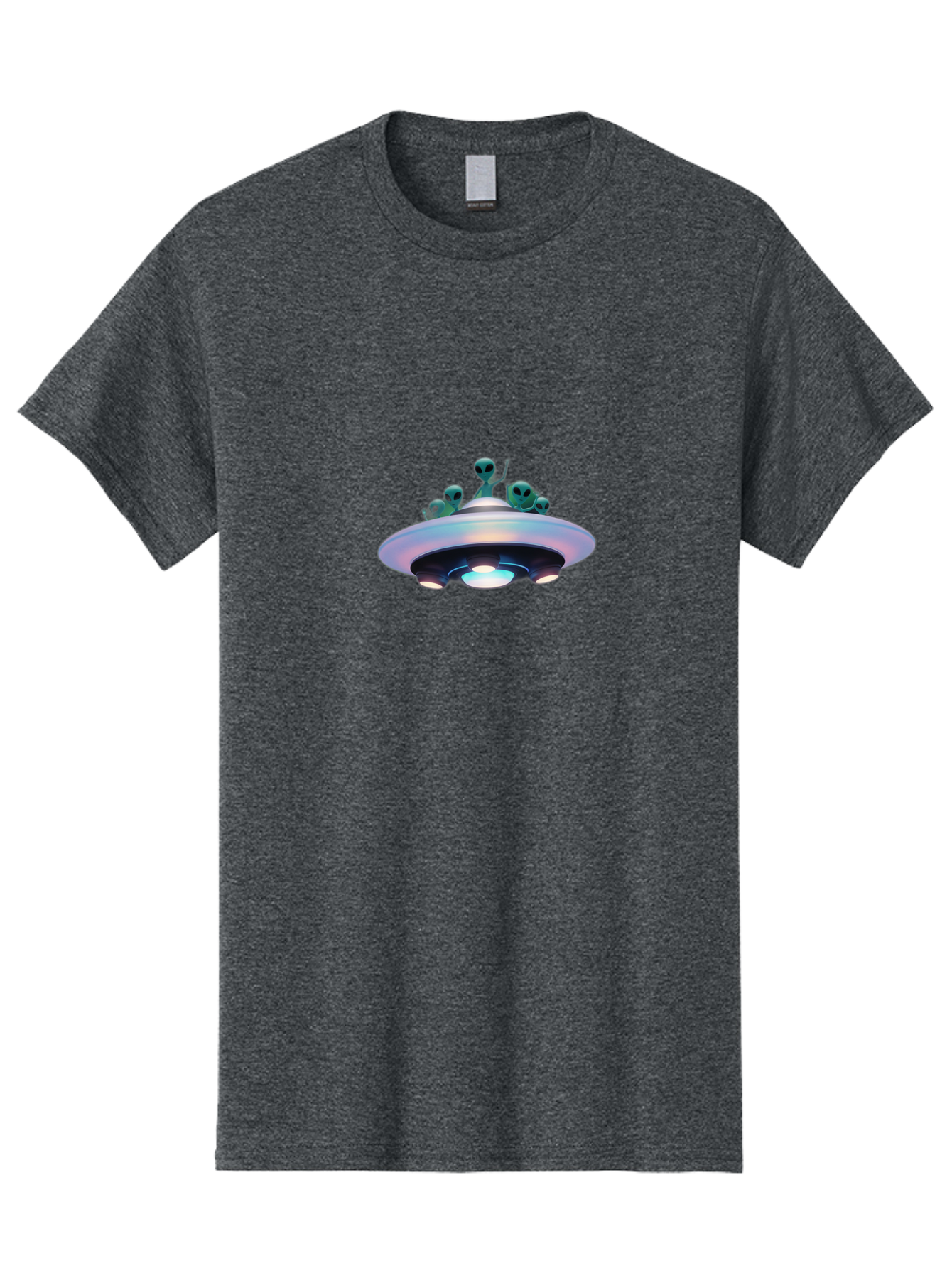 Ufo-With-Aliens-1 Men'S Graphic Tee, 100% Cotton, Comfortable Casual Summer Wear, Machine Washable, Ufo, Aliens, Extraterrestrial, Flying Saucer, Space Invasion, Alien Abduction, Sci-Fi, Futuristic, Otherworldly, Spaceship, Paranormal Activity Bac535