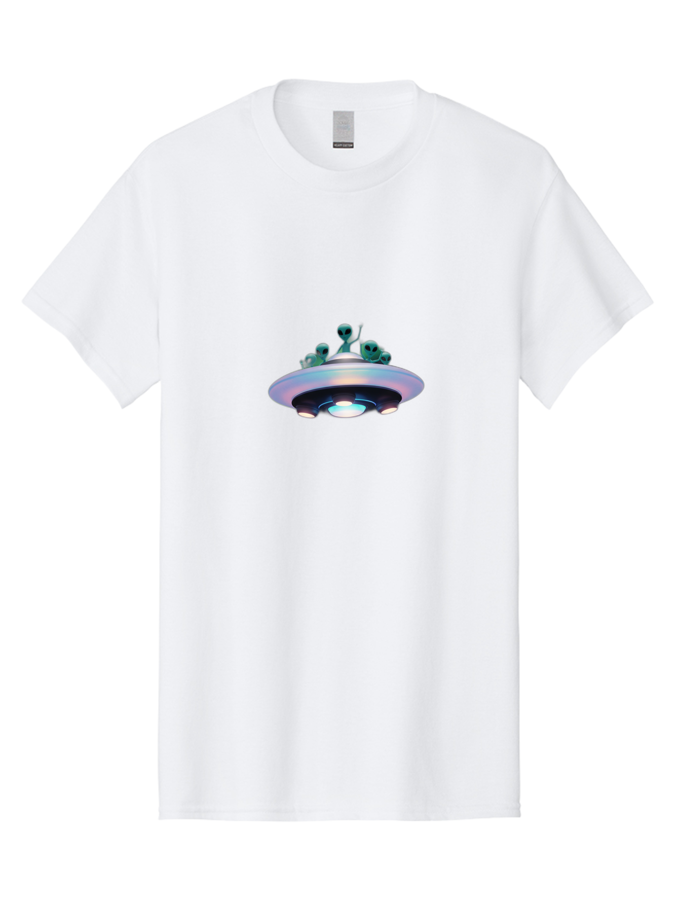 Ufo-With-Aliens-1 Men'S Graphic Tee, 100% Cotton, Comfortable Casual Summer Wear, Machine Washable, Ufo, Aliens, Extraterrestrial, Flying Saucer, Space Invasion, Alien Abduction, Sci-Fi, Futuristic, Otherworldly, Spaceship, Paranormal Activity Bac535