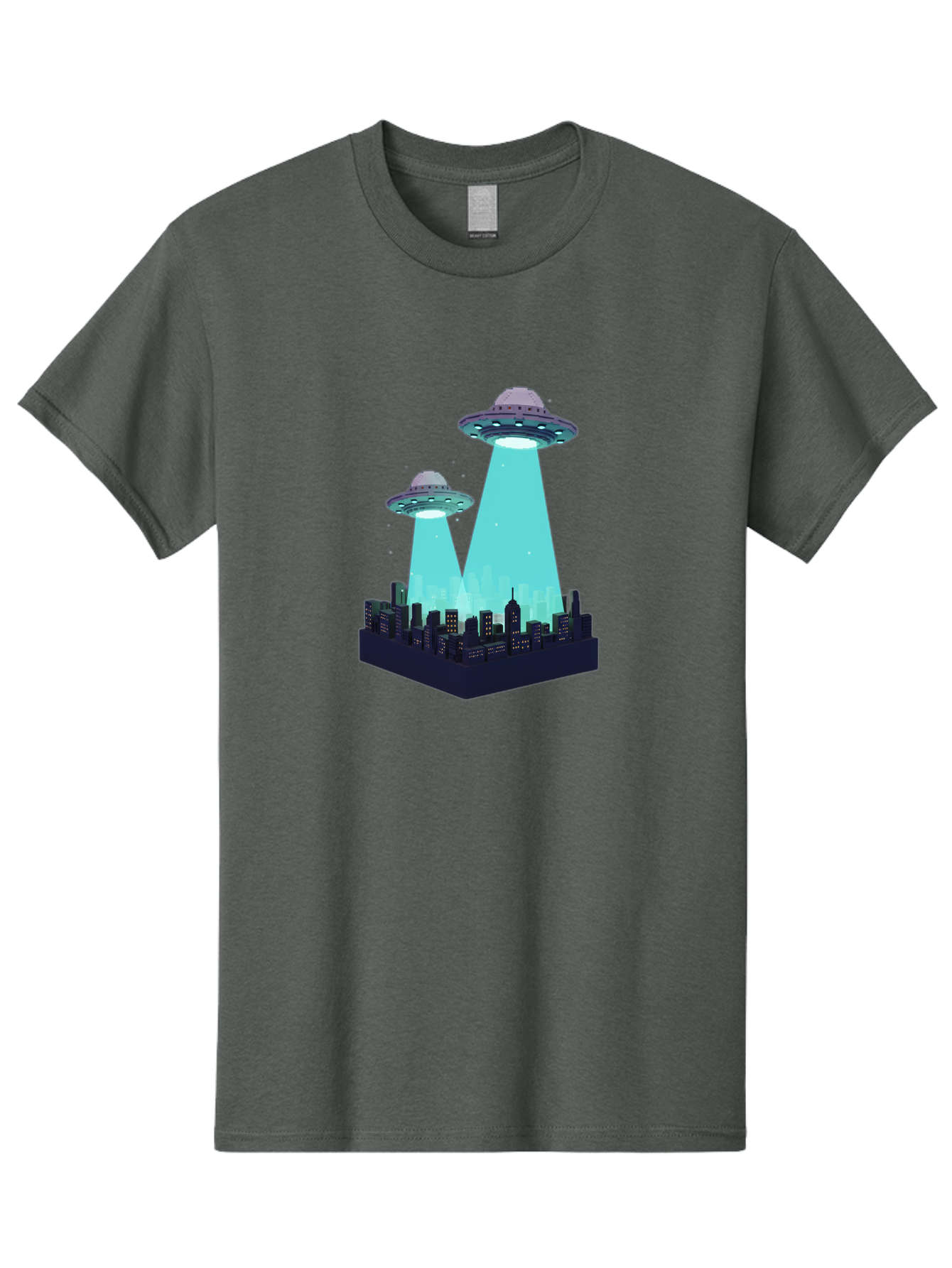 Ufos-Over-City Men'S Graphic Tee, 100% Cotton, Comfortable Casual Summer Wear, Machine Washable, Ufos Over City, Alien Invasion, Science Fiction, Futuristic, Cityscape, Mysterious Lights, Extraterrestrial Activity, Urban Landscape, Bac541