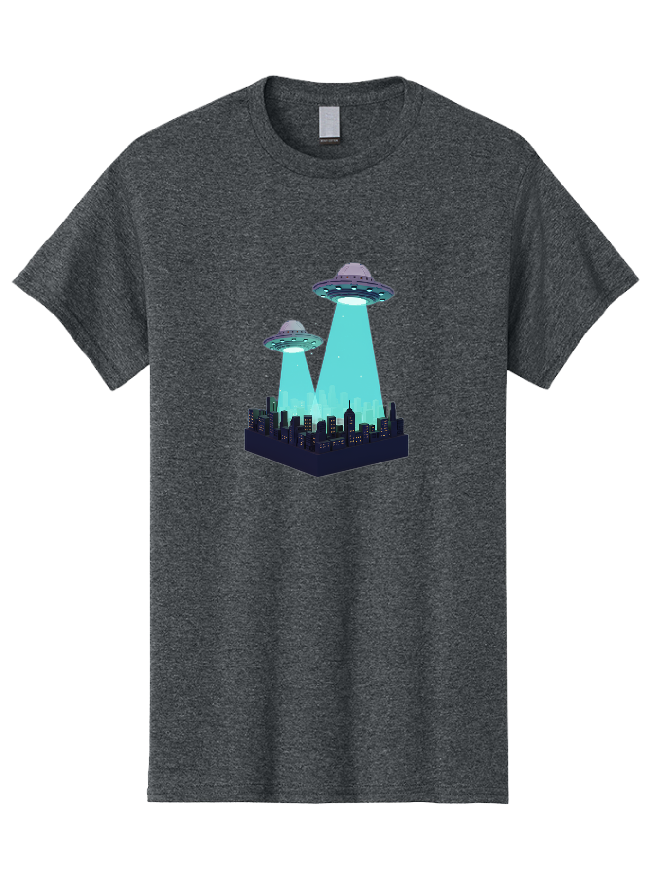 Ufos-Over-City Men'S Graphic Tee, 100% Cotton, Comfortable Casual Summer Wear, Machine Washable, Ufos Over City, Alien Invasion, Science Fiction, Futuristic, Cityscape, Mysterious Lights, Extraterrestrial Activity, Urban Landscape, Bac541
